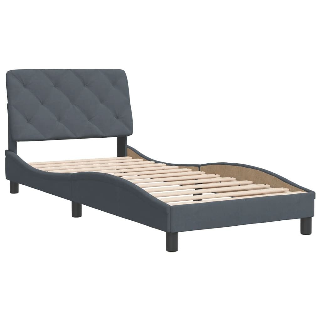 vidaXL Bett Bettgestell ohne Matratze Dunkelgrau günstig online kaufen