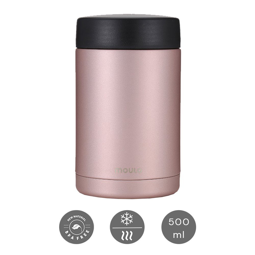 Edelstahl, 0,5L Explorer matt, moulo Isoliergefäß, BPA Thermobehälter rosé frei