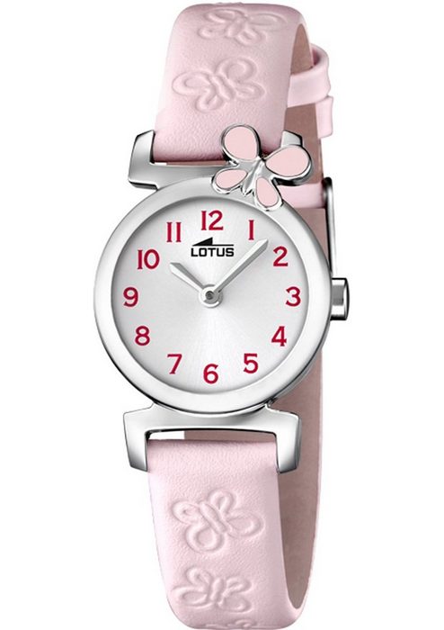 Lotus Quarzuhr Lotus Jugend Uhr Elegant L15948/2 Leder (Armbanduhr) Jugend Armbanduhr rund klein (ca. 24 3mm) Lederarmband rosa