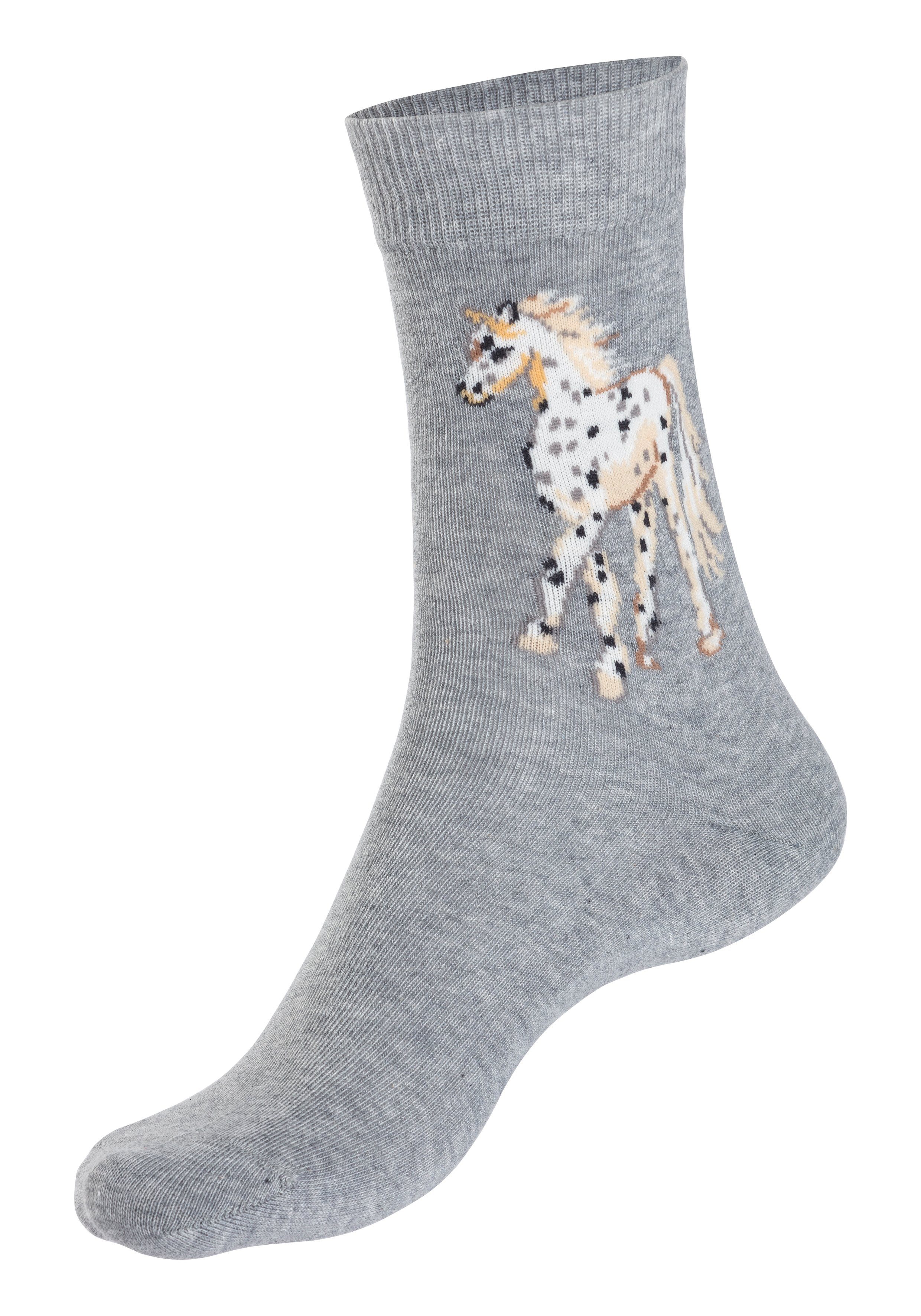 Pferdemotiven H.I.S (5-Paar) Socken unterschiedlichen Mit