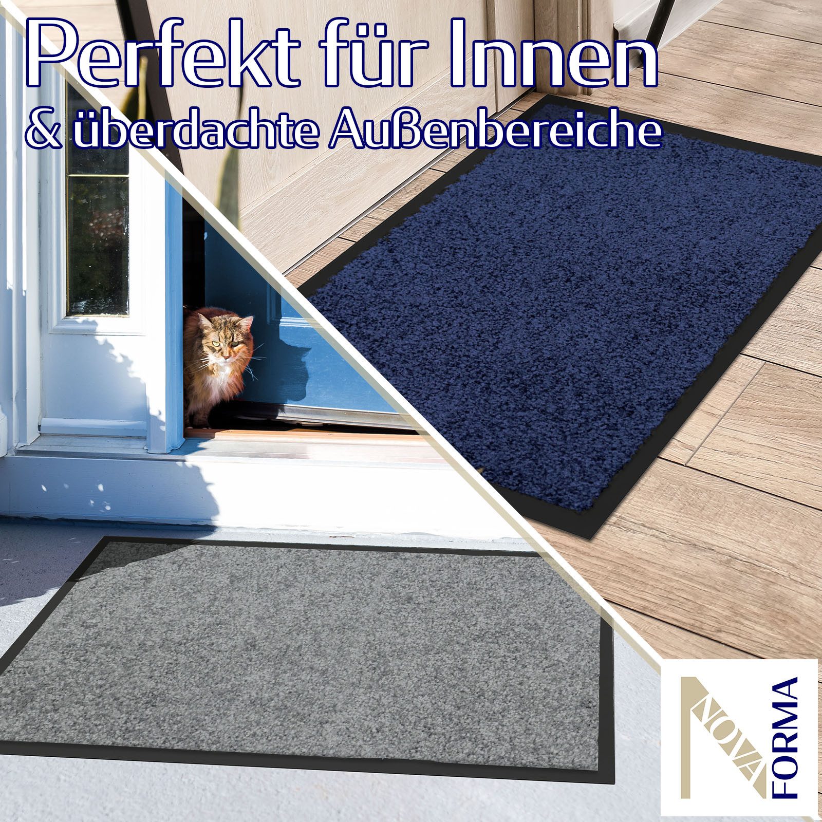 Nova Forma Fußmatte GRACE, waschbare & leistungsstarke Fußmatte - erstklassige Reinigungswirkung