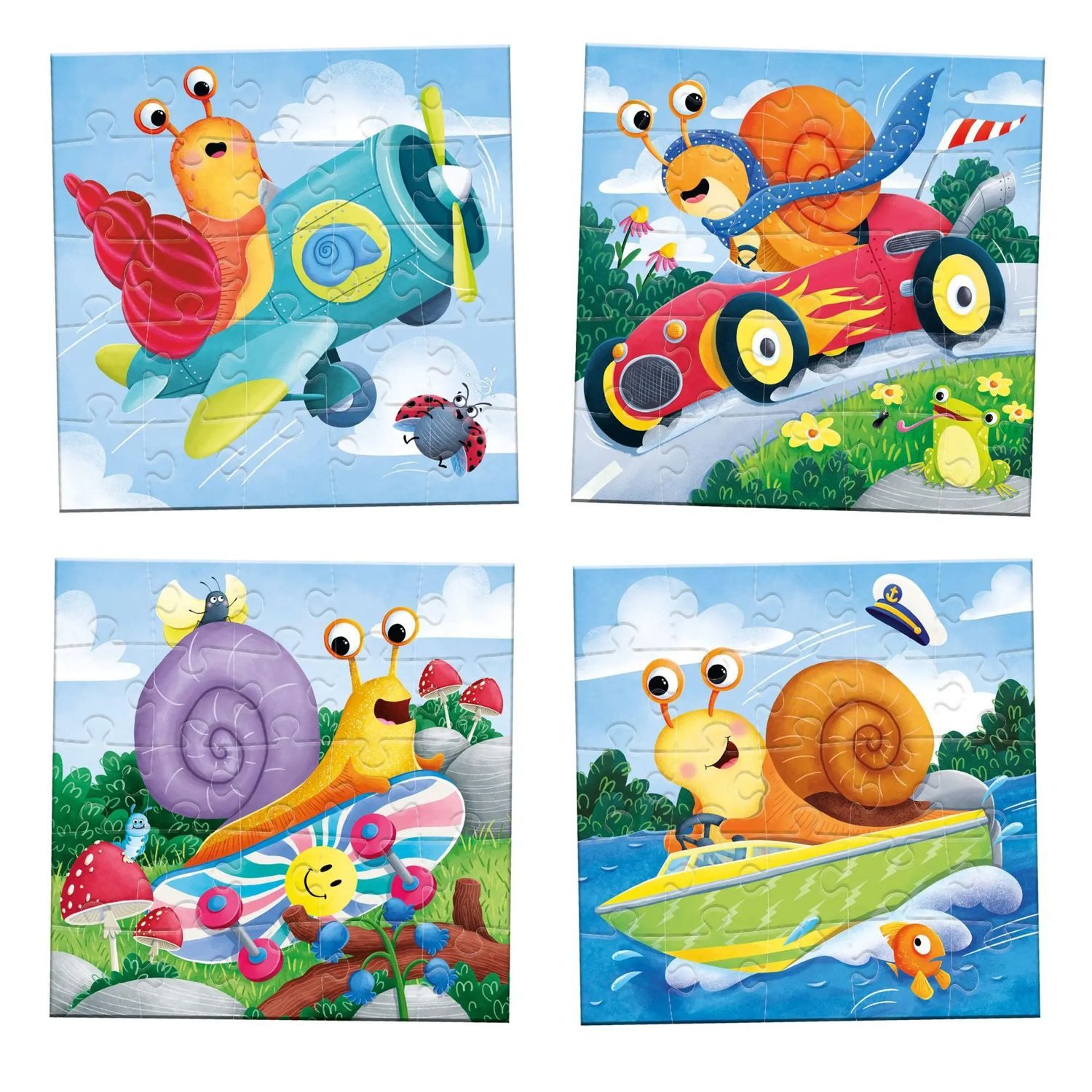 Magellan Puzzle Schnelle Schnecken - 4 Puzzles, 25 Puzzleteile