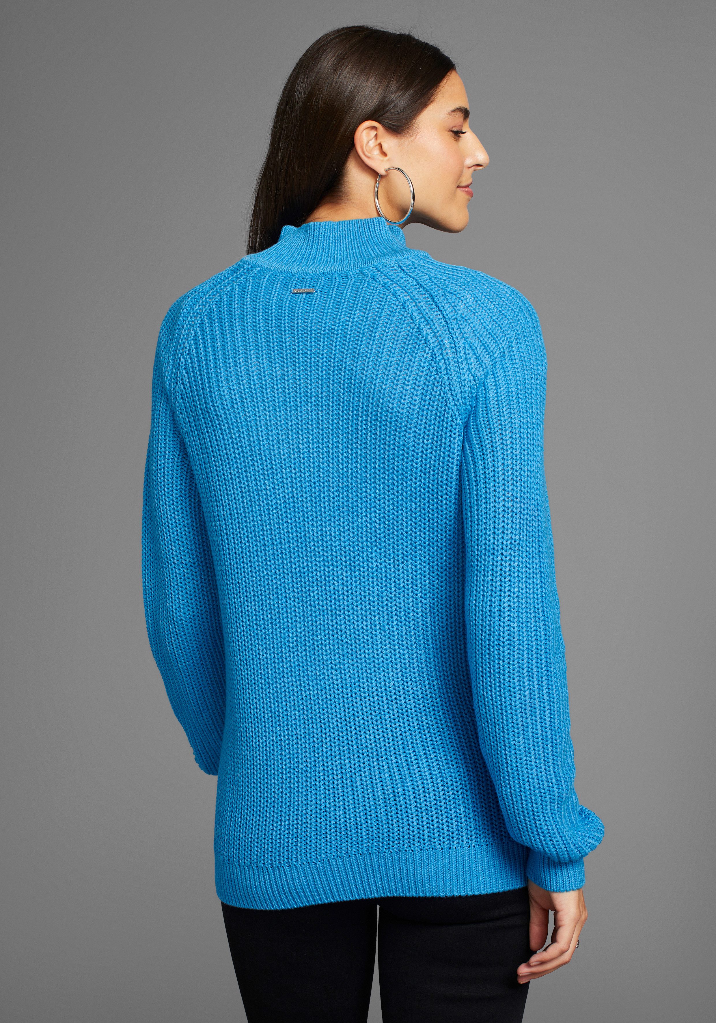 Laura Scott Strickpullover aus Grobstrick mit Stehkragen günstig online kaufen