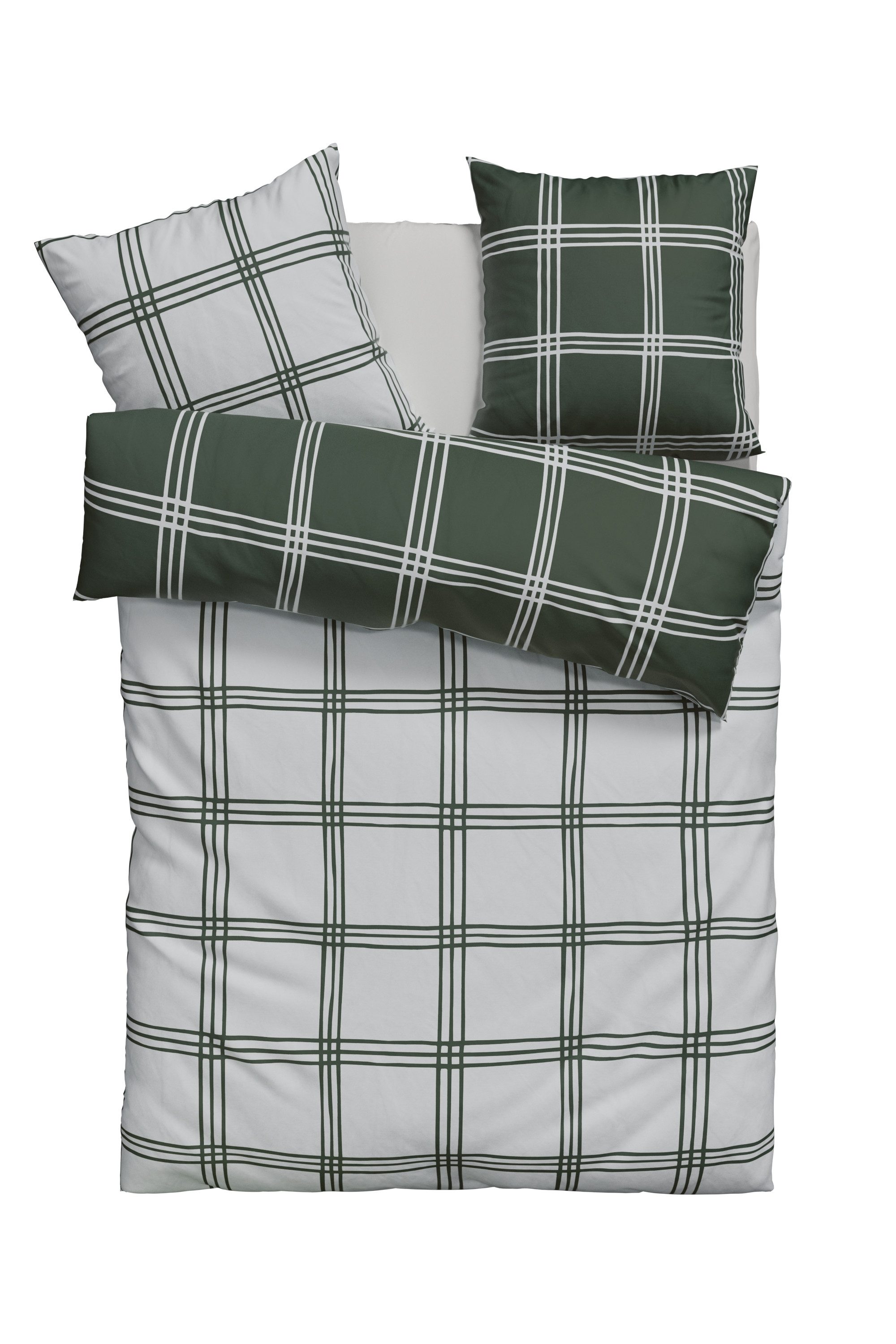 my home Wendebettwäsche Karo, Linon, 2 günstig online kaufen