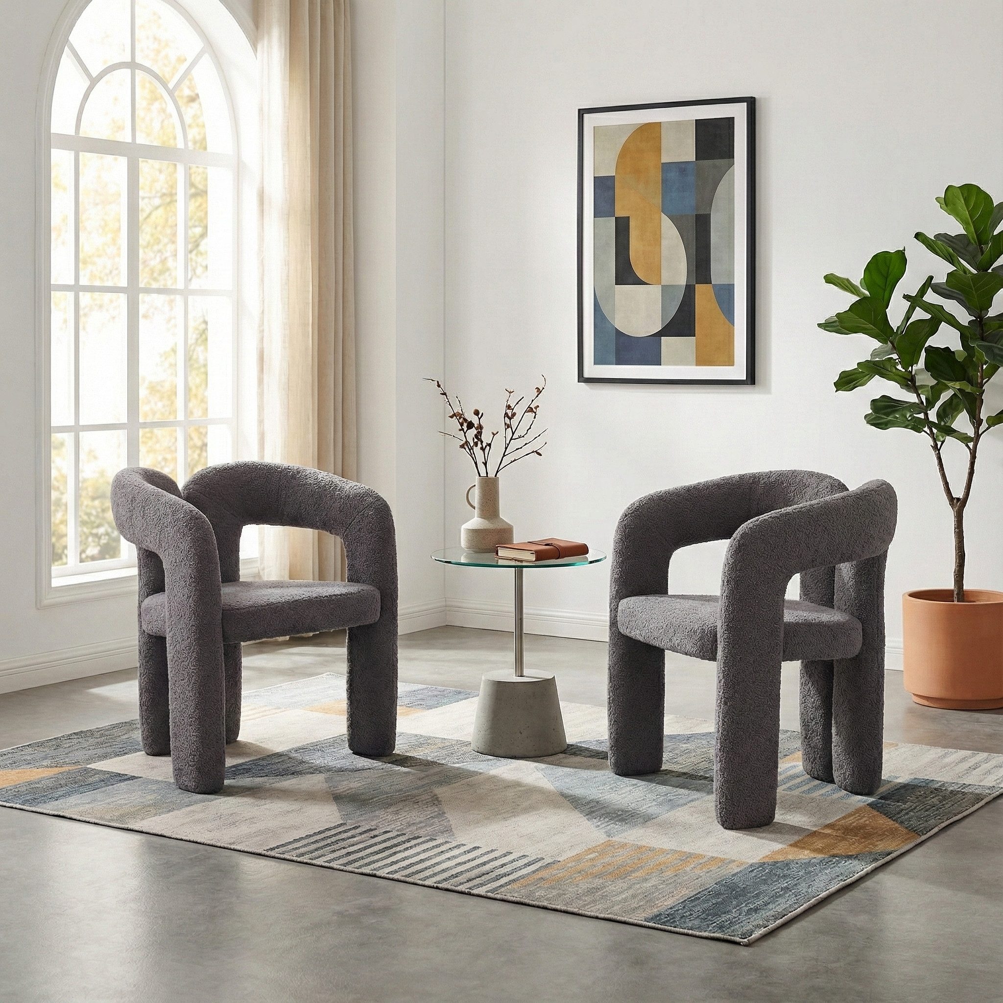 LVHOM Armlehnstuhl M-Form Freizeitstuhl, Bistrostuhl, Bürostuhl, Polsterstuhl, Besucherstuhl (2 St), für Esszimmer, Wohnzimmer, Büro, Schlafzimmer, Wartezimmer, Lobbys