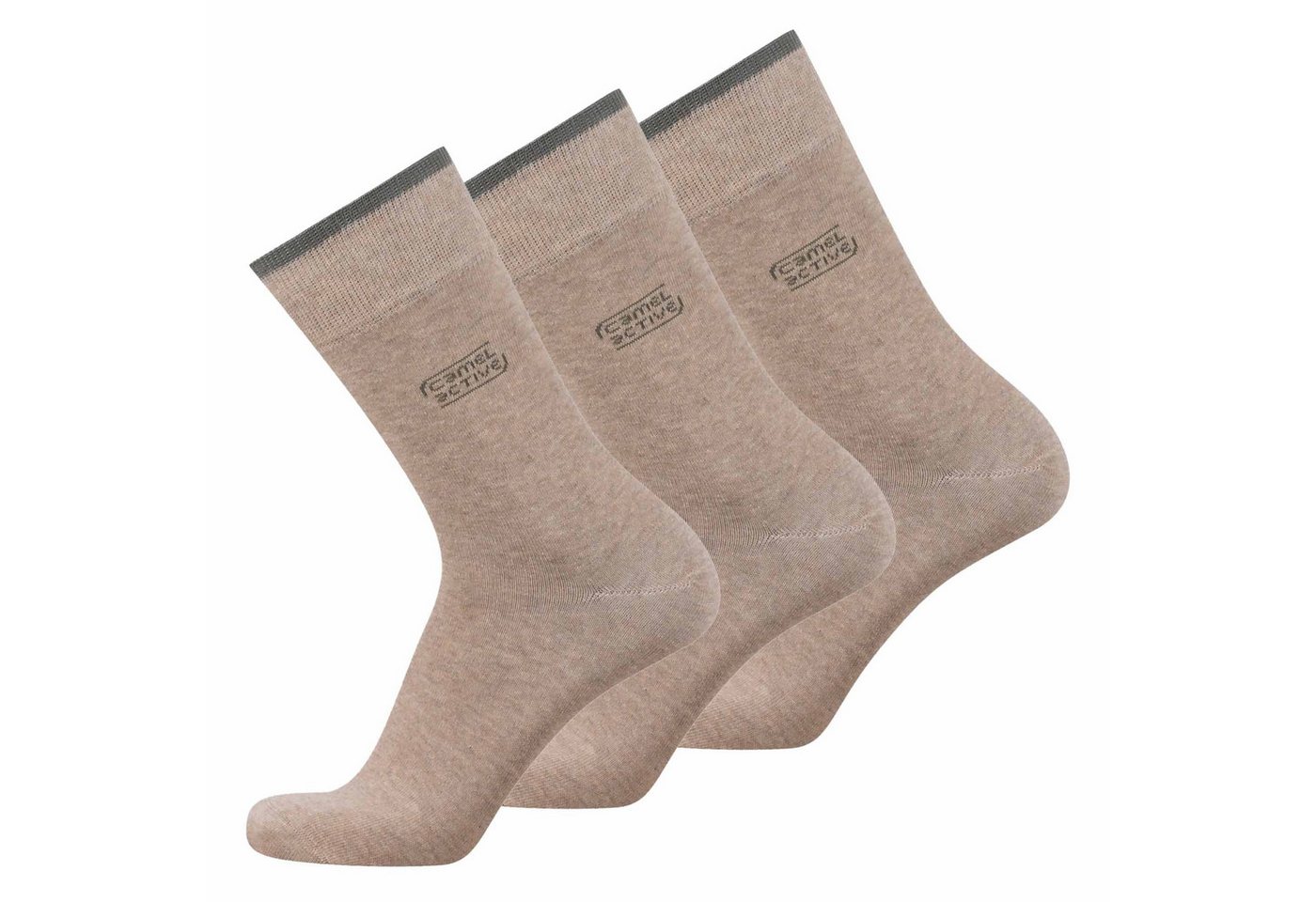 camel active Kurzsocken Herren Socken 3er Pack Baumwollmischung (Packung, 3er Pack)