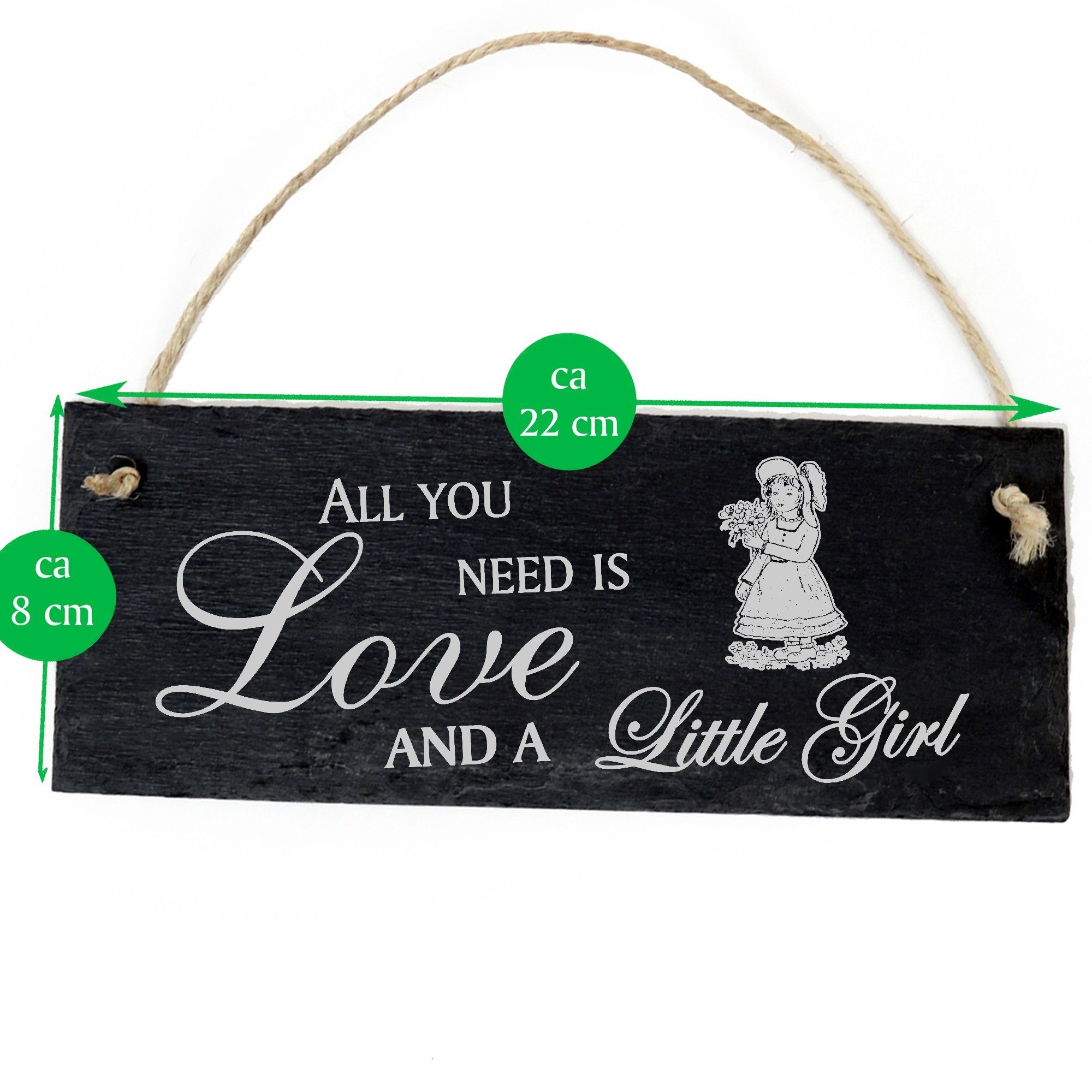 Love Mädchen Dekolando a Little is Girl kleines need 22x8cm All you Hängedekoration and