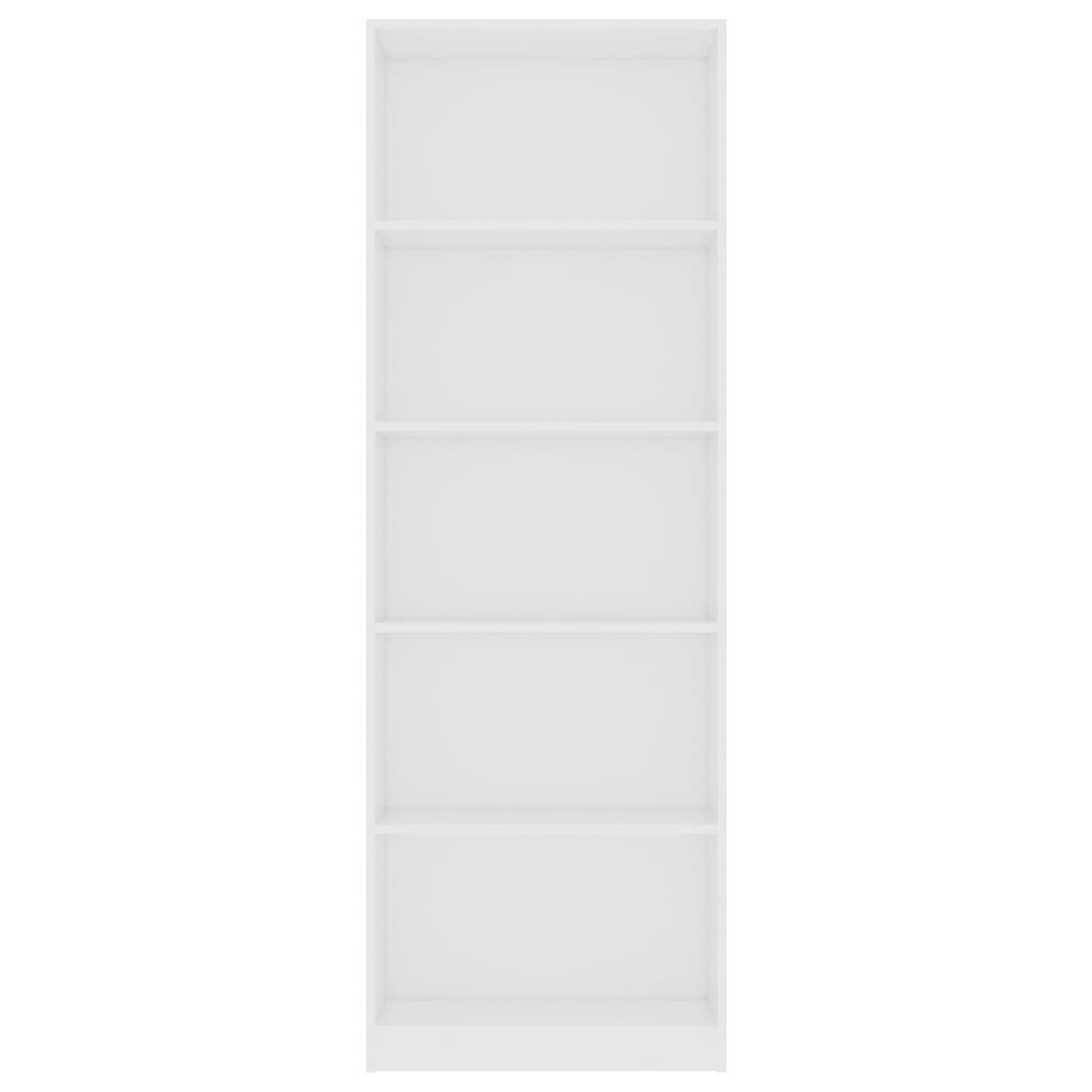 Fächer Weiß 5 Holzwerkstoff furnicato Bücherregal 60x24x175 cm