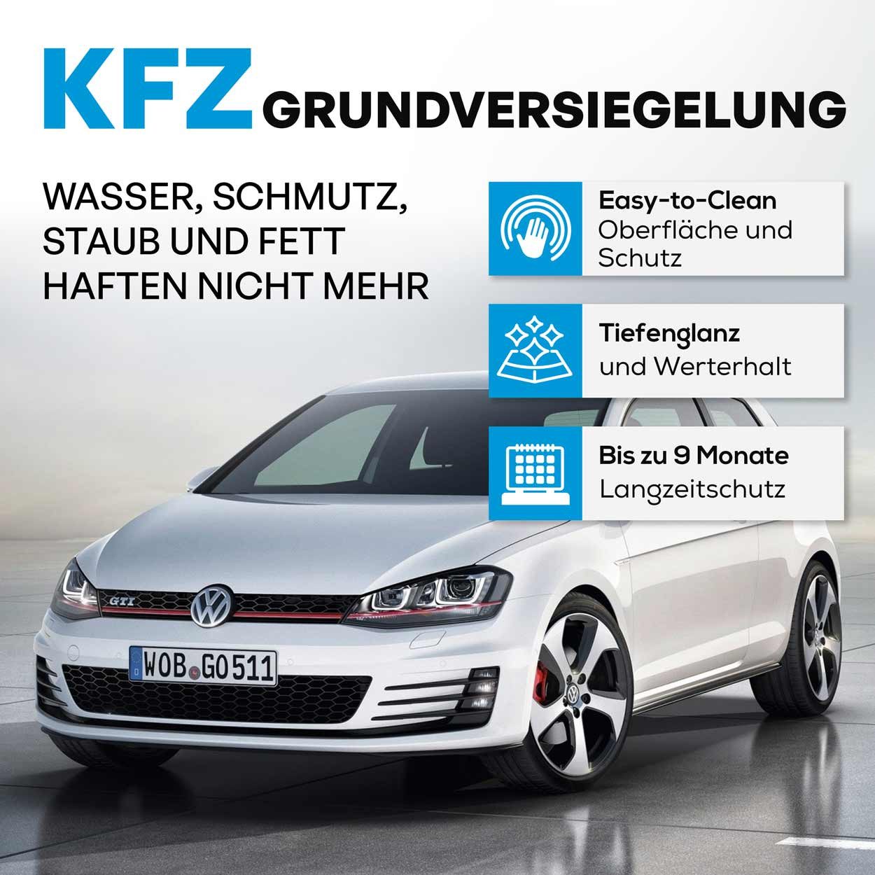 Nanotol Nanoversiegelung-Set für Fahrzeuge Scheibenversiegelung (Sets für unterschiedliche Reichweiten), Lotus-Effekt, Easy-to-clean-Effekt, Glanzverstärker