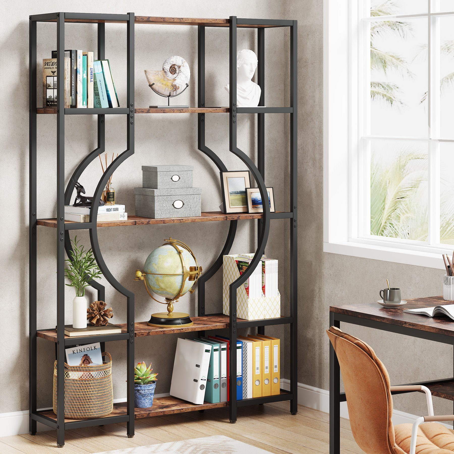 Tribesigns Bücherregal 176cm Hoch Standregal, Freistehende günstig online kaufen