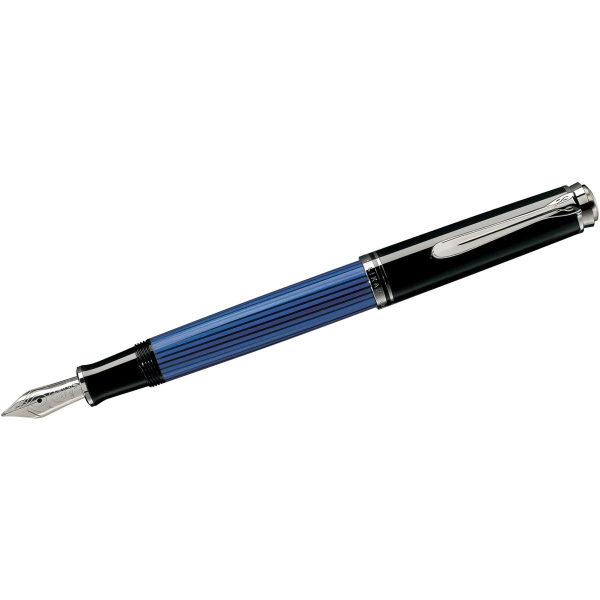 Pelikan Füllfederhalter Kolbenfüllhalter Souverän M405 Feder B schwarz/blau