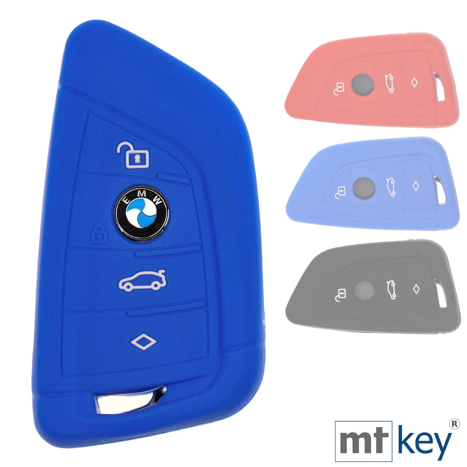 F48 Autoschlüssel X1 Schlüsseltasche KEYLESS Silikon Blau, Schutzhülle BMW F45 Softcase 2er Tasten F15 für mt-key X6 F16 3 SMARTKEY F46 X5