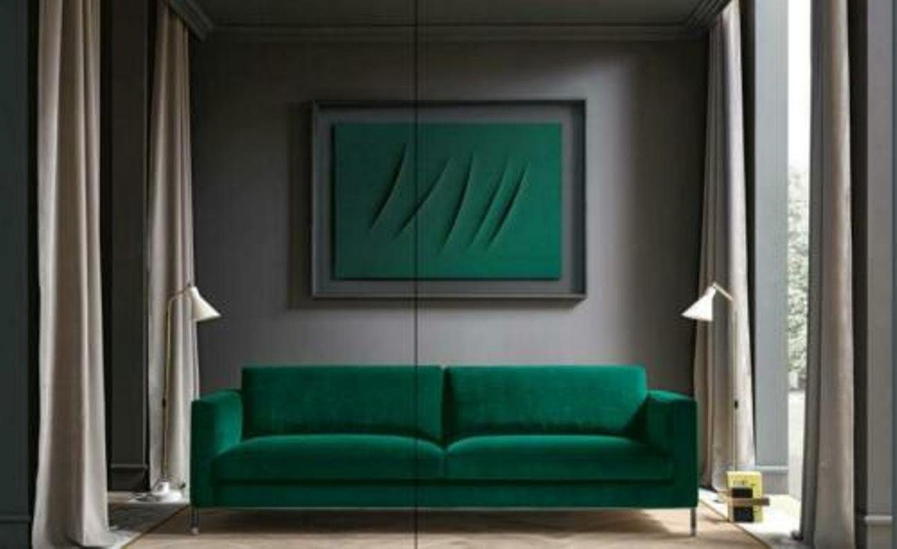 JVmoebel 3-Sitzer Wohnzimmer Grün Dreisitzer Stoff Design Couchen Polster Sofa, Made in Europe