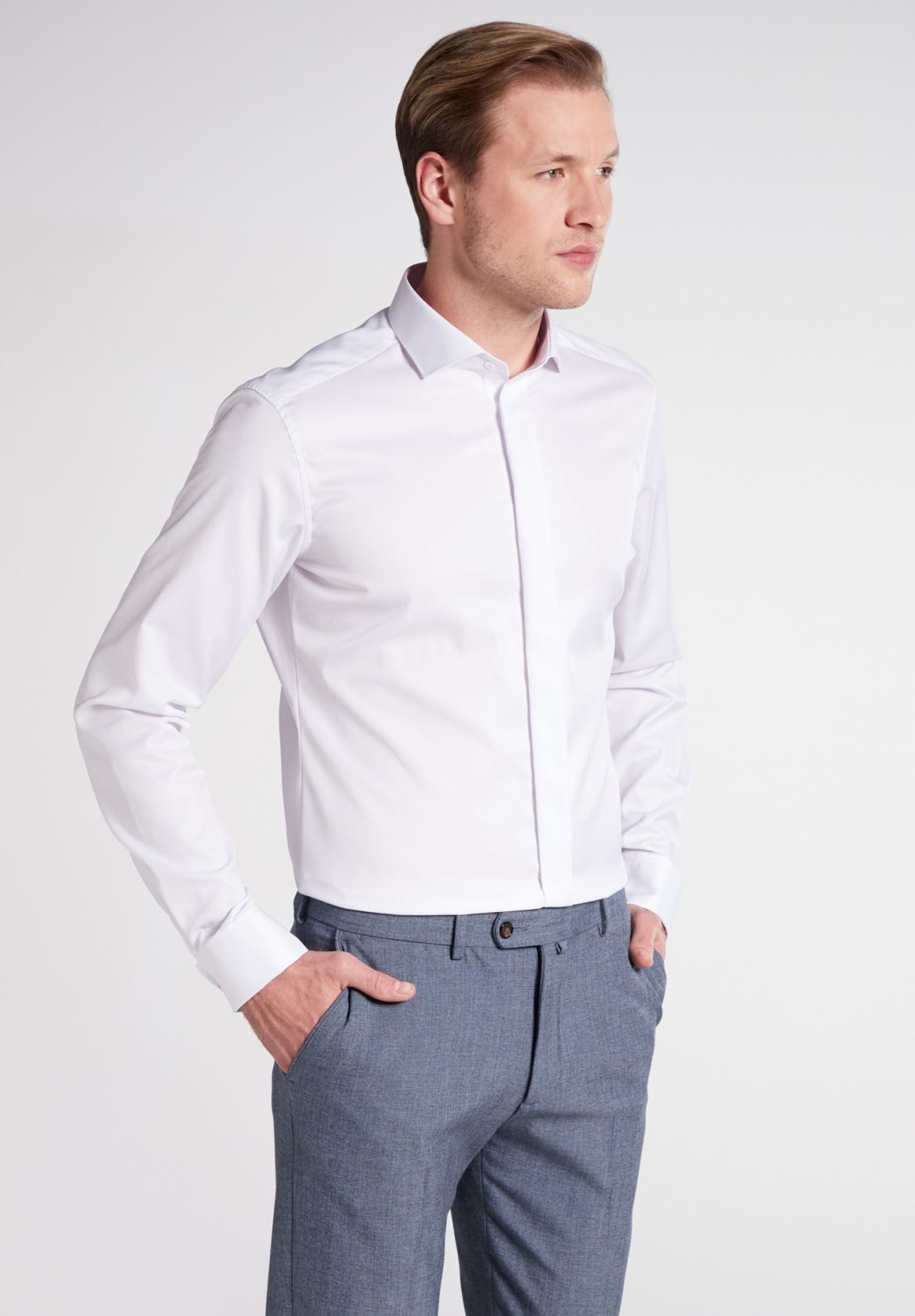 Eterna Langarmhemd Slim Fit slim fitHaifisch