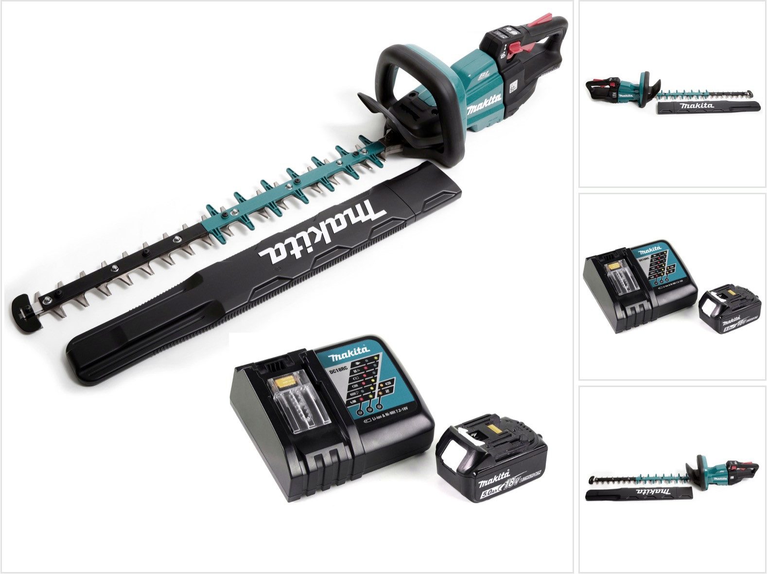 Makita Akku-Heckenschere DUH 601 RT1 Akku Heckenschere 18V 60cm Brushless + 1x Akku 5,0Ah + La
