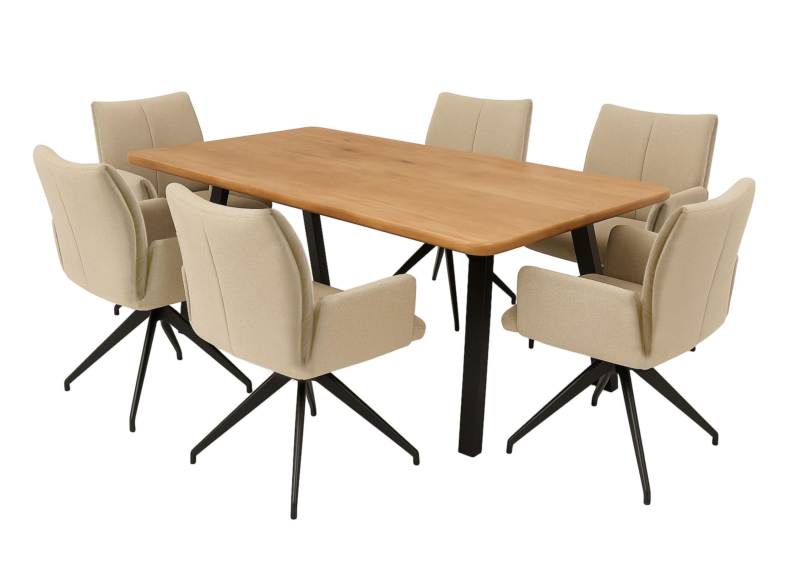 LC Home Essgruppe LC Home Essgruppe Monti Esstisch Wildeiche + Esszimmerstü günstig online kaufen