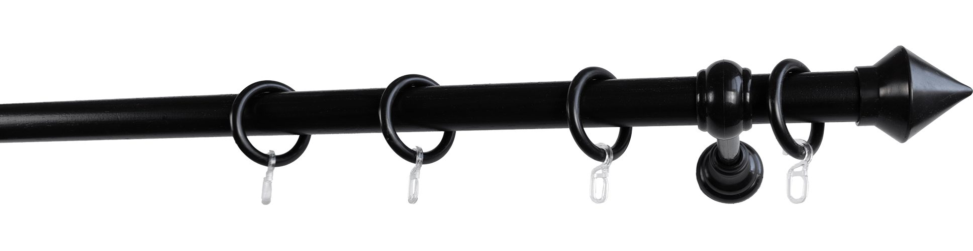 GARESA Gardinenstange Palmi, Ø 28 mm, 1-läufig, Wunschmaßlänge, mit Bohren, verschraubt, Holz, Kunststoff, Vorhanggarnitur, Kunststoff, verlängerbar, mit Ringe/2 Lauf Gleiter
