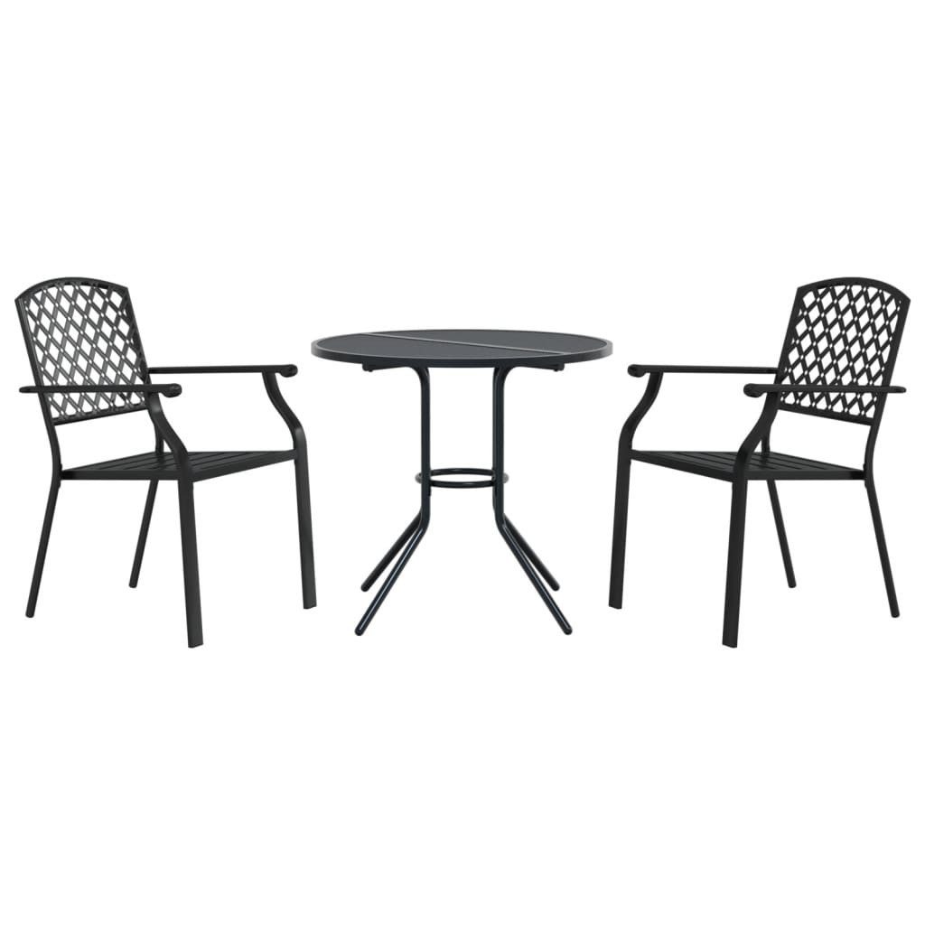 furnicato Gartenstuhl Gartenstuhl-Set Anthrazit 56x65x89 cm aus pulverbeschichtetem Stahl