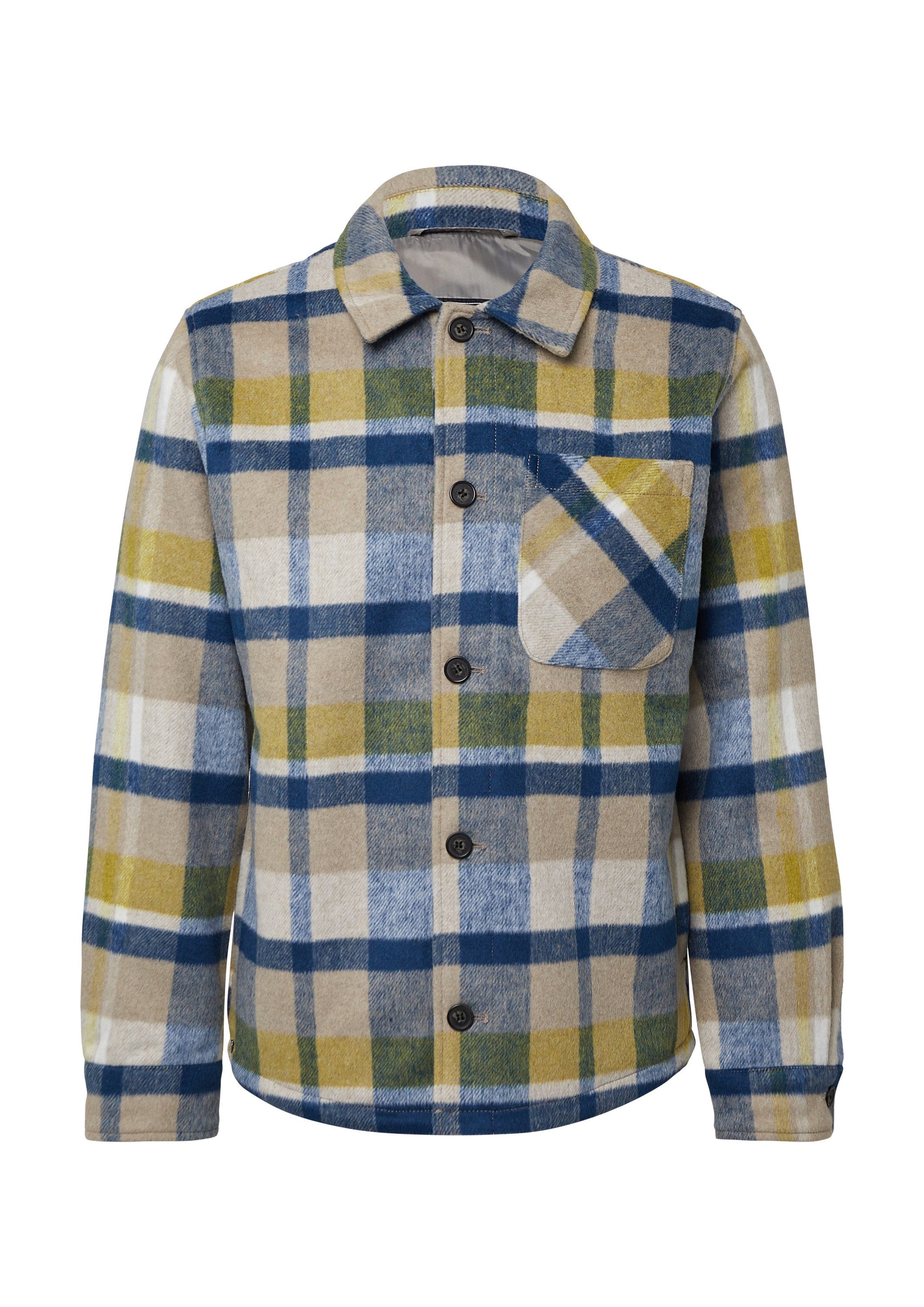 s.Oliver Hemdjacke Outdoor-Jacke Kariertes Overshirt mit seitlichen Eingrif günstig online kaufen
