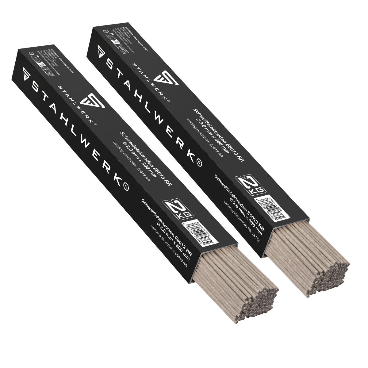 STAHLWERK Stabelektroden 2 x Stabelektroden AWS E6013RR dick rutilumhüllt 2 mm x 300 mm 2 kg, (Packung), zähflüssiges Schmelzbad und gute Beherrschbarkeit