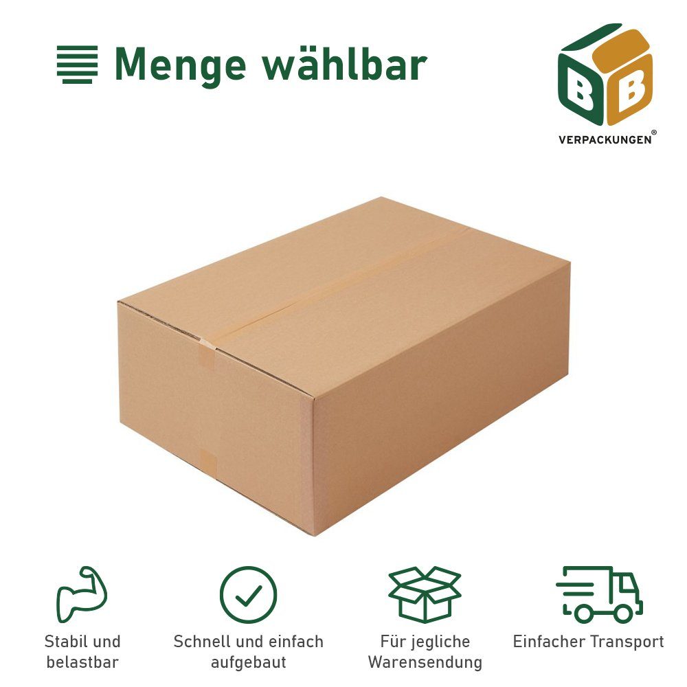 BB-Verpackungen Versandkarton Faltkarton, 1-wellig, 400 mm x 400 mm x 100 mm, 700 Stück