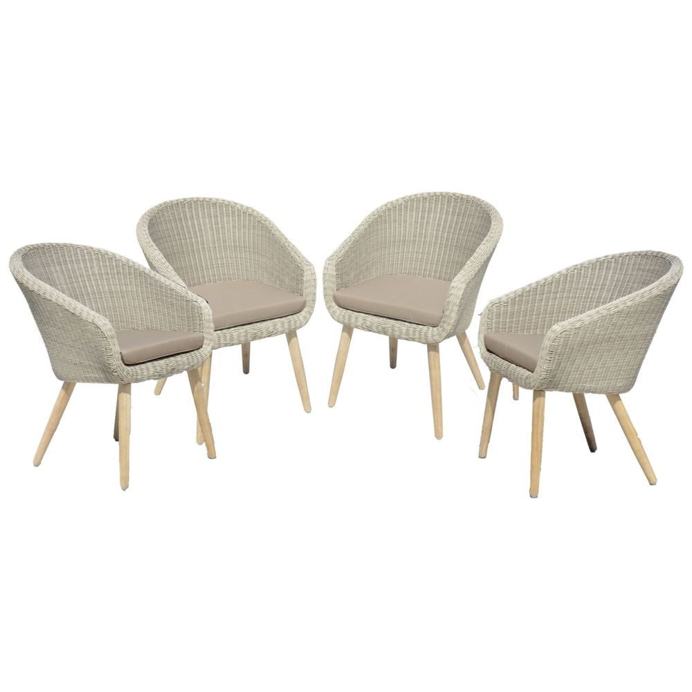 Lomadox Gartenstuhl HGA-120, Korbstuhl mit Auflage, Polyrattan beige, ca. 62x82x66 cm. Reduzierter Preis € 911,13. Unverbindliche Preisempfehlung € 1.225,99