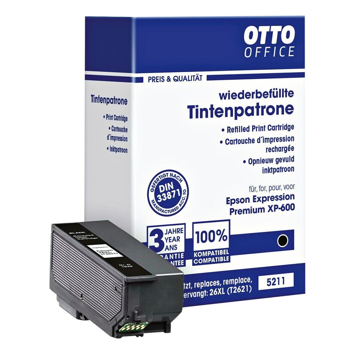 Otto Office  Office T2621 XL Tintenpatrone (ersetzt Epson »T2621 XL«, schwarz)