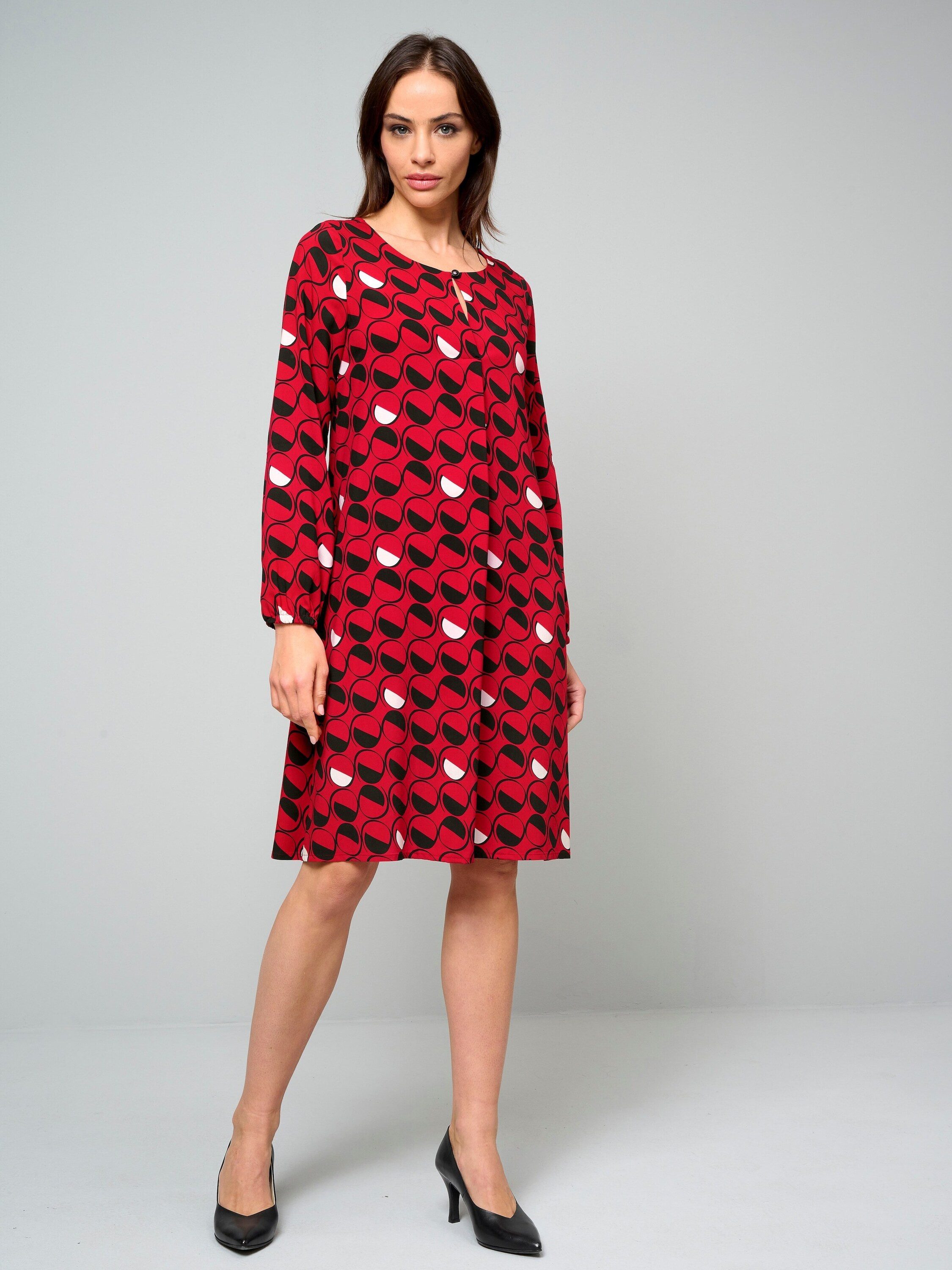 Alba Moda Druckkleid Kleid mit grafischem Dessin