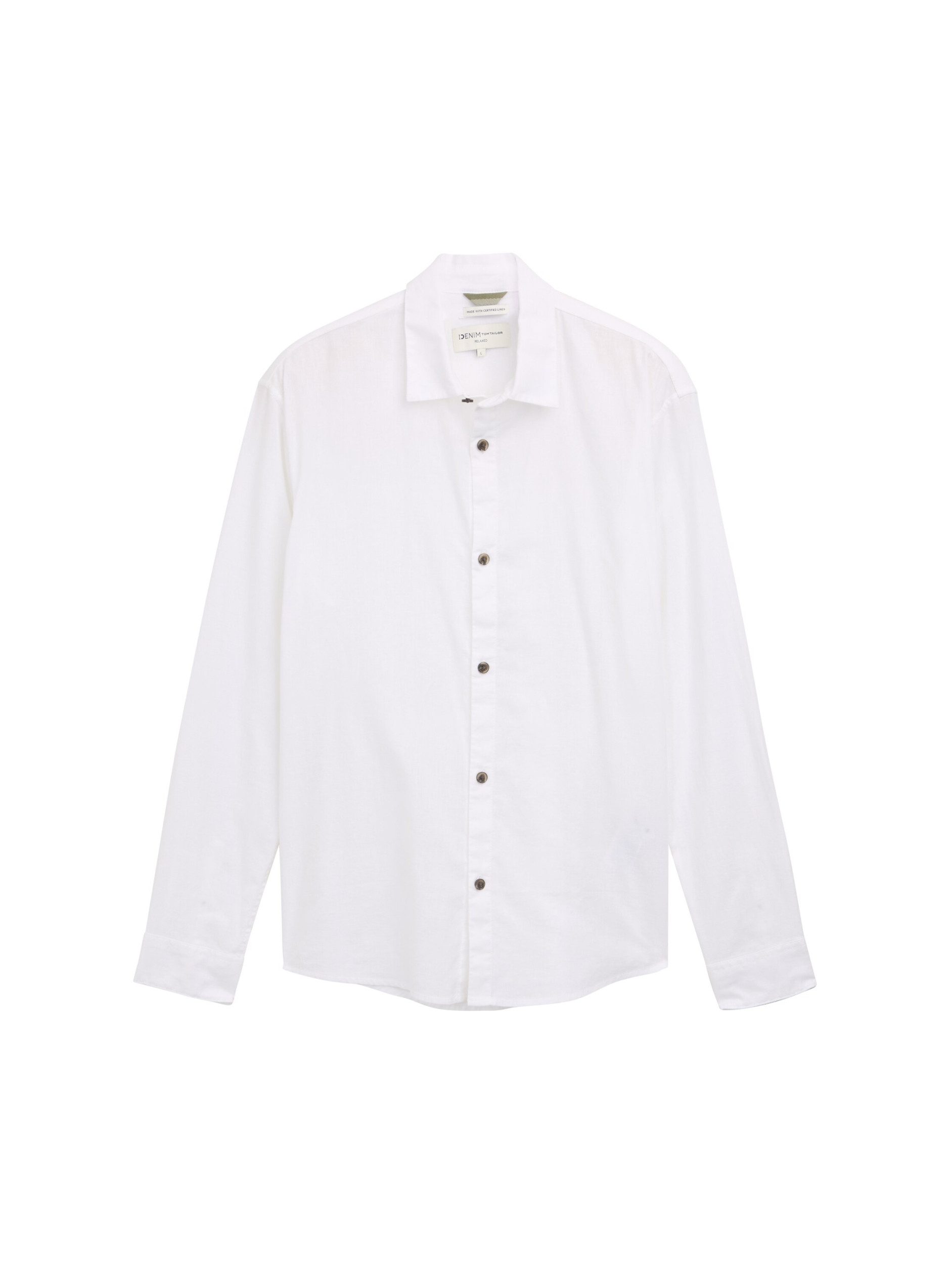 TOM TAILOR Langarmhemd relaxed cotton linen shirt