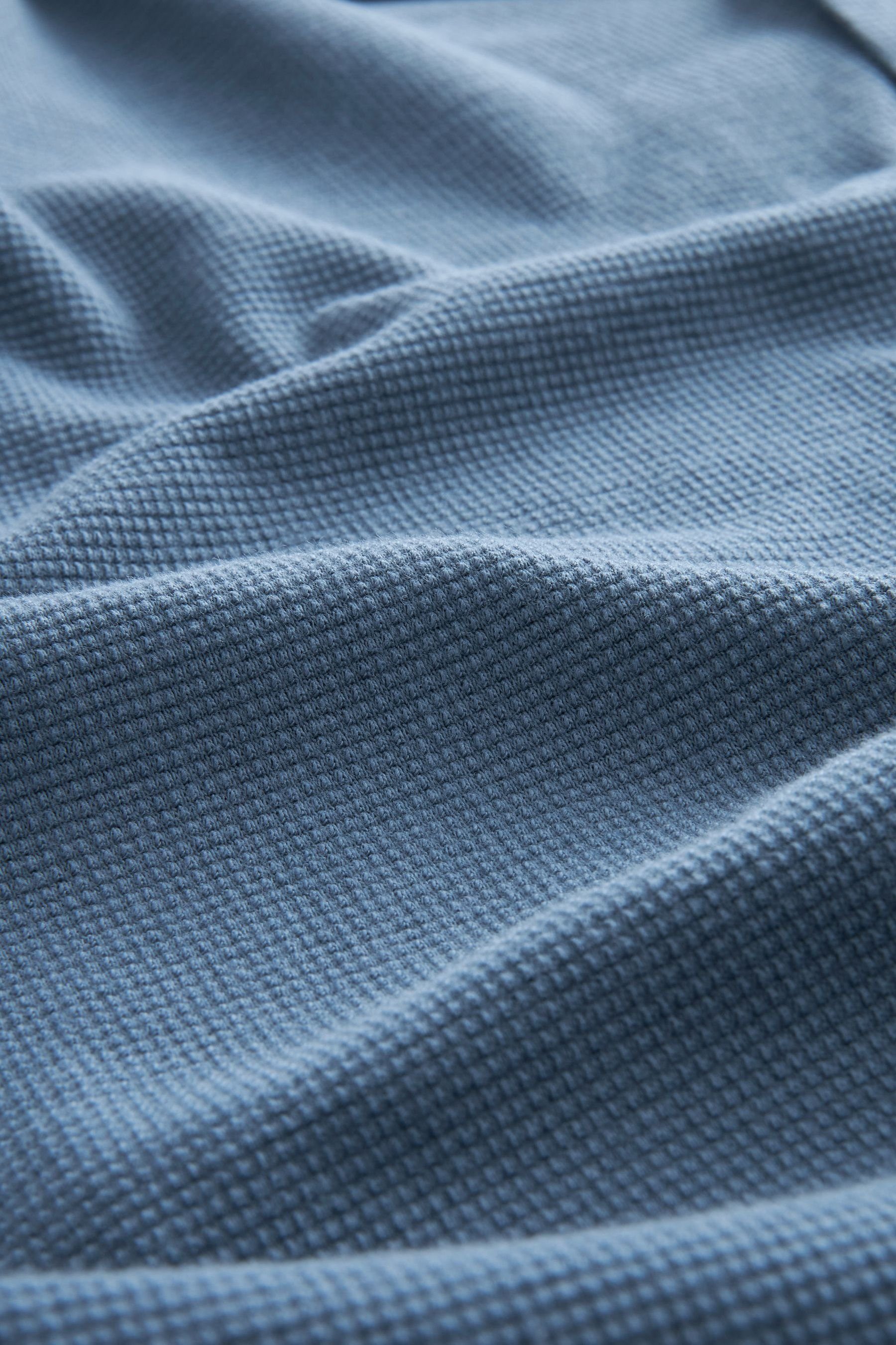 Next Poloshirt (1-tlg) Polo-Shirt Durchgeknöpftes mit Blue kubanischem Kragen