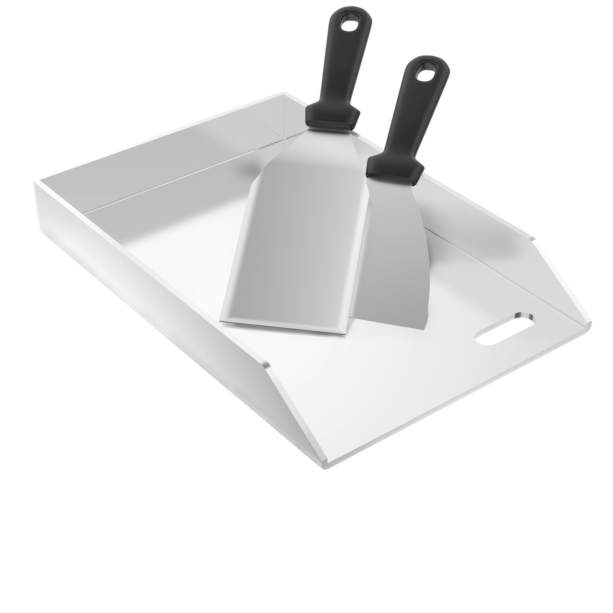 FIVMEN Grillplatte Edelstahl Grill Platte Set BBQ Plancha Gasgrills Universal Grillschale, für Gleichmäßige Hitzeverteilung Inbegriffen Grillspachtel