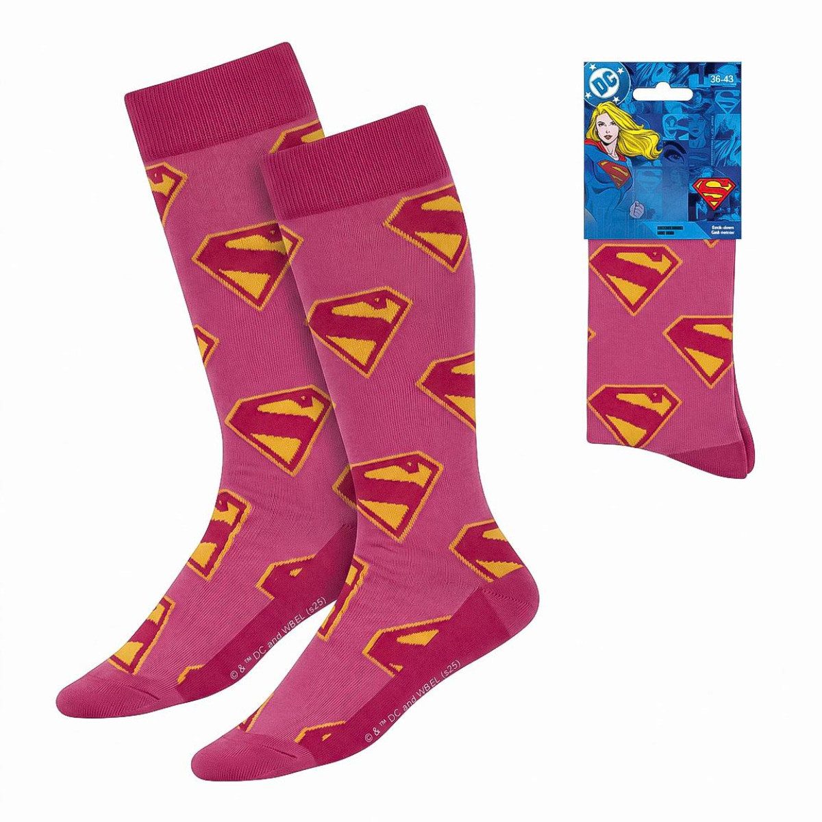 DC Comics Socken Supergirl 36-43 Erwachsenen Socken für Alltag Reisen und Zuhause (Packung, 1-Paar)