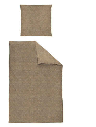 Bettwäsche Flausch-Cotton Bettwäsche Set Mink 135 x 200 cm grau, Irisette, Baumolle, 2 teilig, Bettbezug Kopfkissenbezug Set kuschelig weich hochwertig