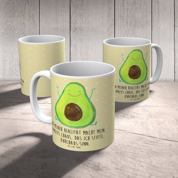 Mr. & Mrs. Panda Tasse Avocado Happy - Gelb Pastell - Geschenk, Kaffeebecher, Becher, Teetas, Keramik