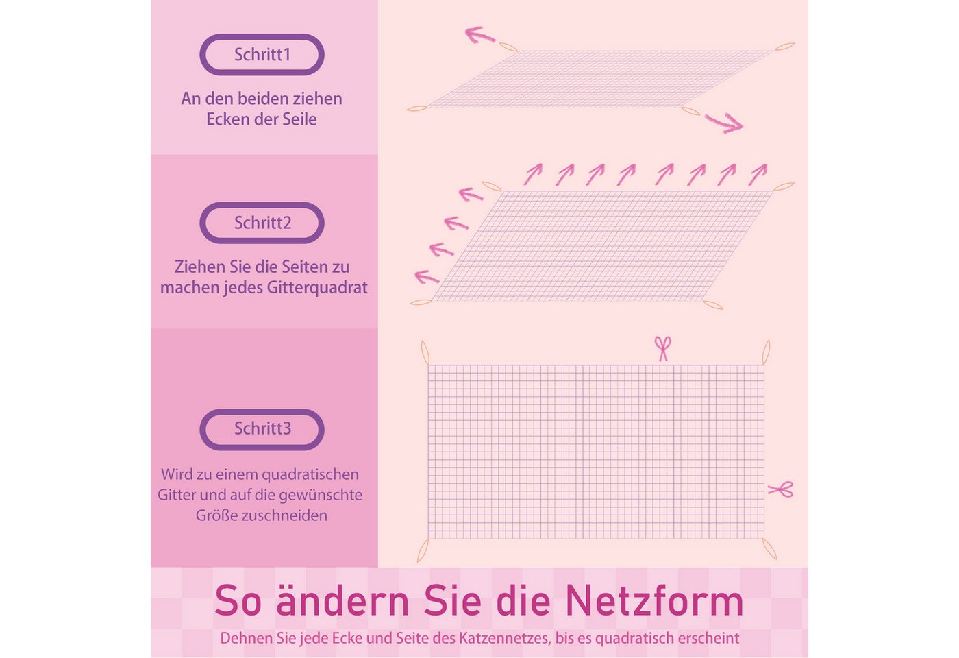 Thumbnail - nobleza Freigehege Katzennetz für Balkon 8 x 3 m Transparentes Katzennetz Fenster