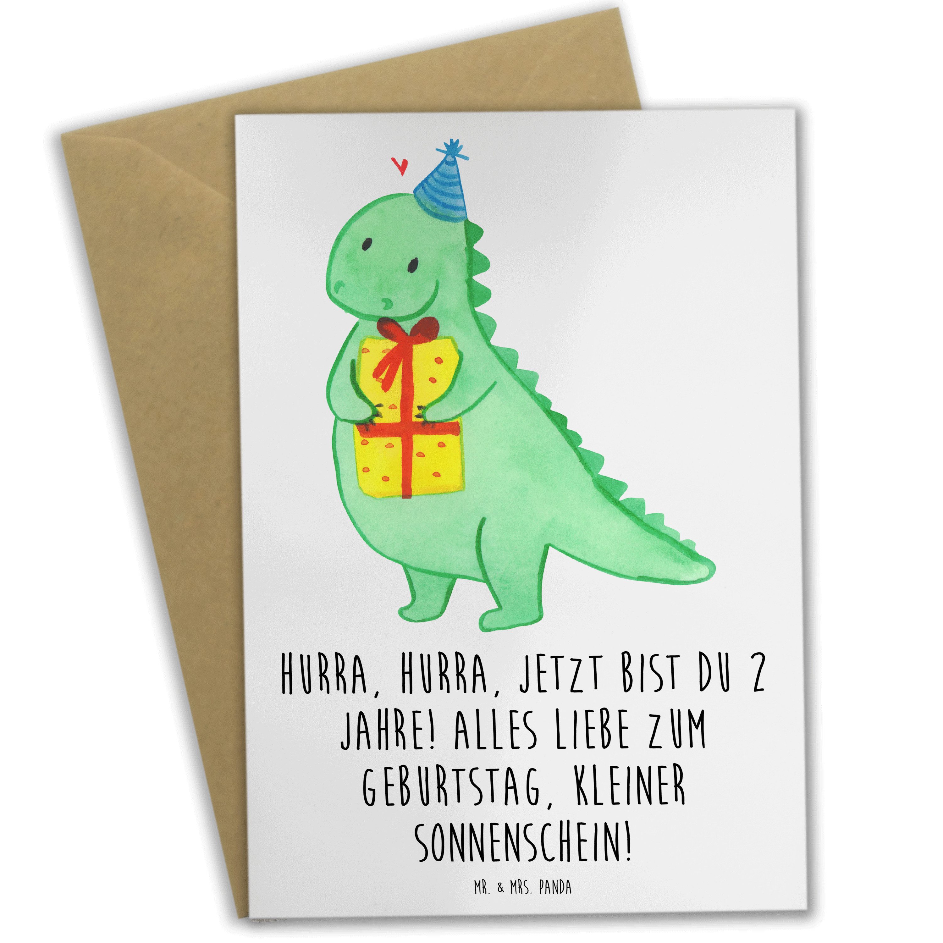 Grußkarte 2. Geburtstag - Weiß - Geschenk, Happy Birthday, Hochzeitskarte, Kind