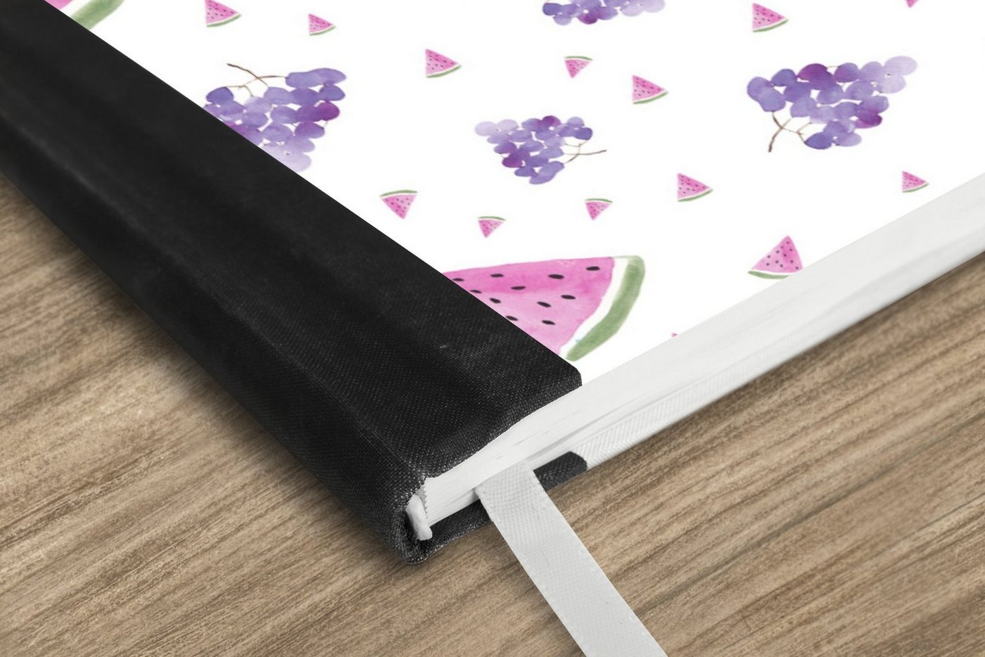 Thumbnail - MuchoWow Notizbuch Weintrauben - Wassermelone - Pastell - Muster, Notebook, Notizblock a5, Tagebuch, Journal Liniert