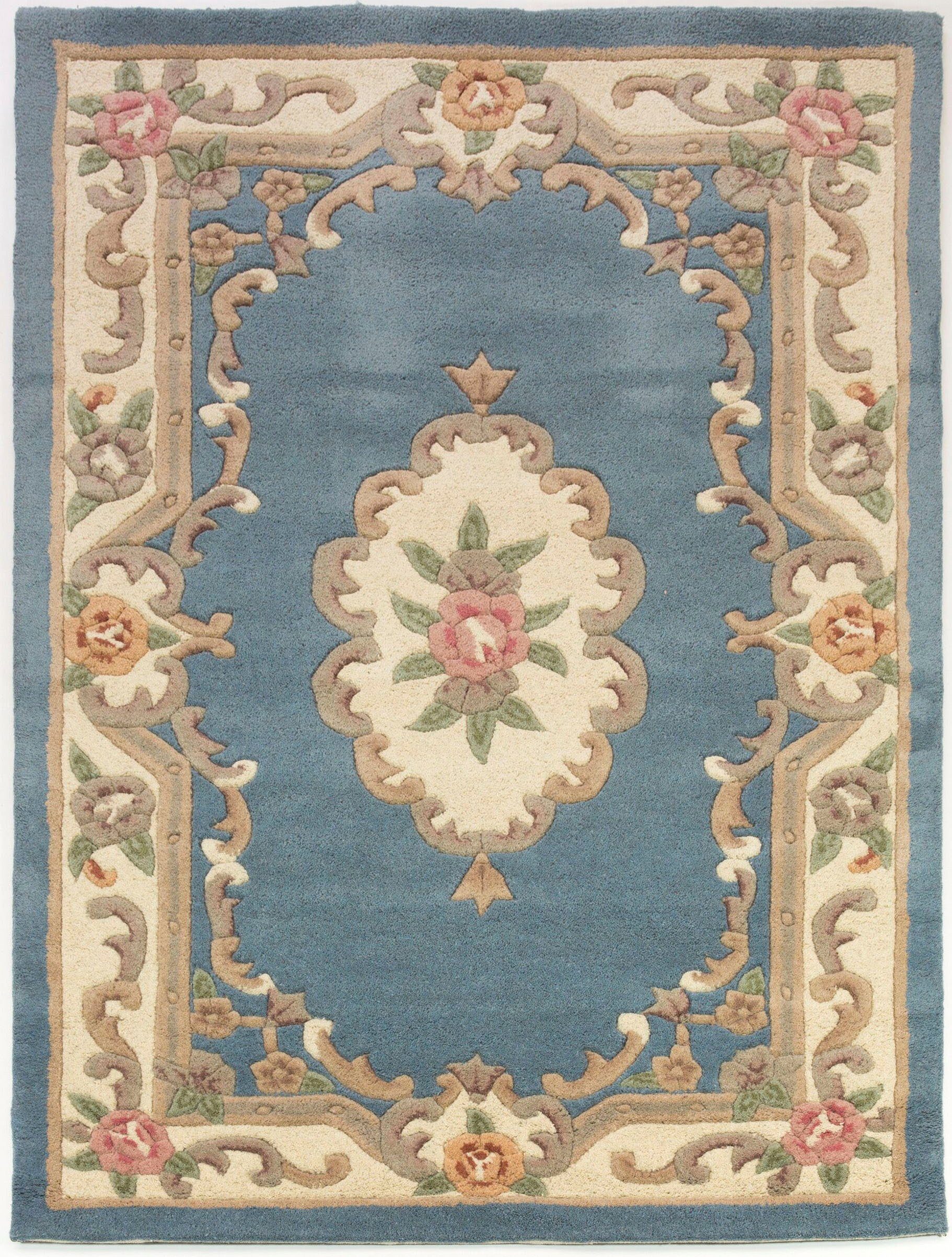 FLAIR RUGS Wollteppich Aubusson, rechteckig, Höhe: 10 mm, Wolle, Teppich, Wohnzimmer, Schlafzimmer, Esszimmer