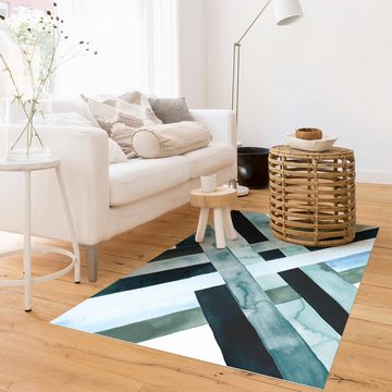 Teppich Vinyl Wohnzimmer Schlafzimmer Flur Küche Abstrakt modern, Bilderdepot24, rechteckig - grau glatt, nass wischbar (Küche, Tierhaare) - Saugroboter & Bodenheizung geeignet