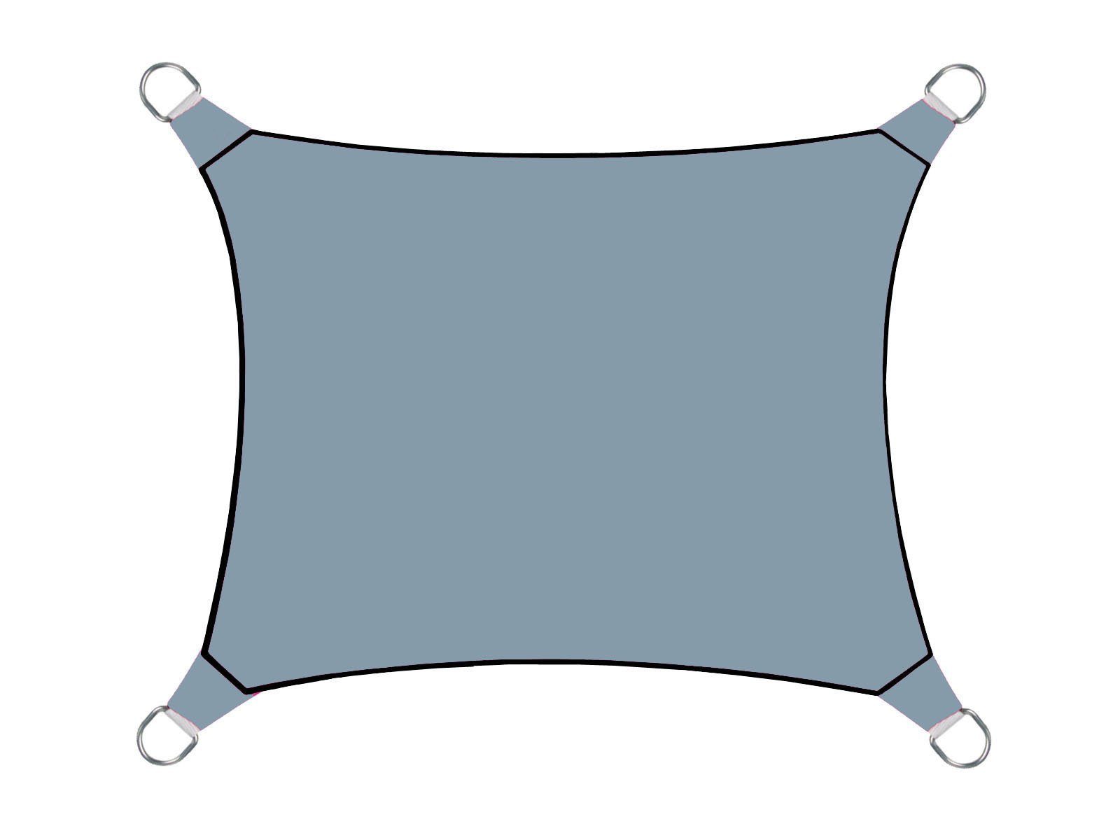 PEREL Sonnensegel, rechteckig 4x3m Viereck Sonnenschutz-Segel Terrassen Balkon & Garten