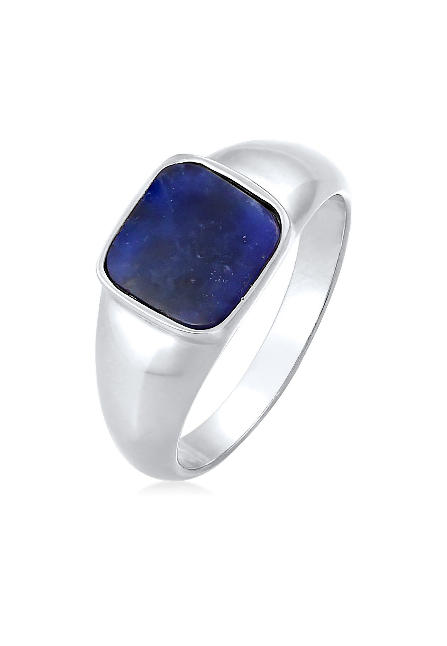 Elli Premium Siegelring Siegelring Sodalith Quadrat Klassik 925 Silber
