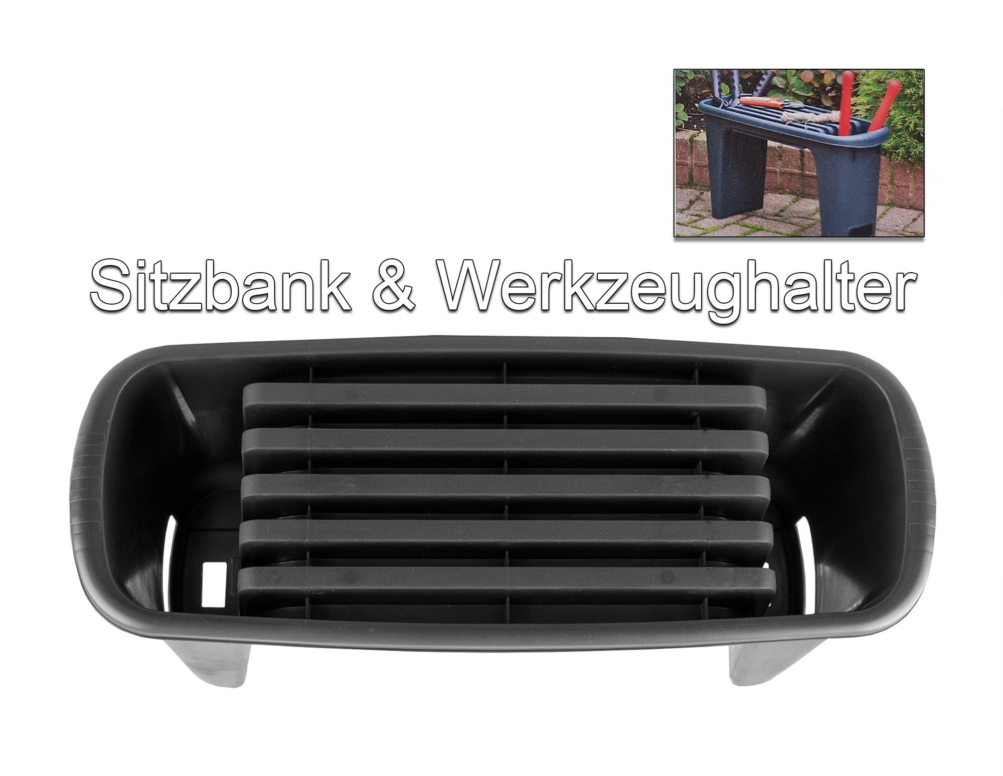 BigDean Kniebank Gartenbank + Polsterung Pflanzhilfe für Ihren Garten Mit Werkzeugfach, BxLxH: 66x66x34 cm,(Kniebank + Polsterung), Kniebank, Sitzbank, Gartenarbeit