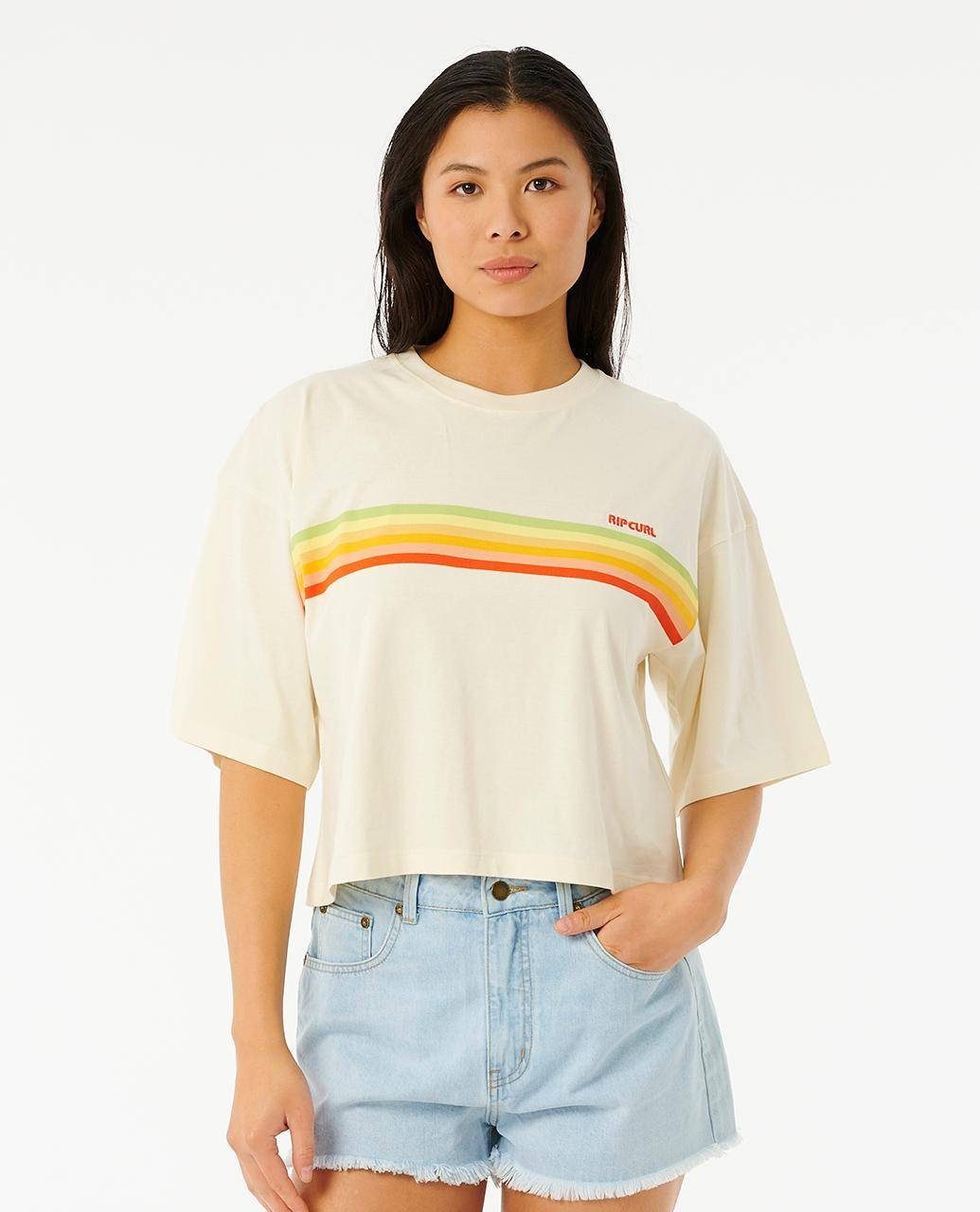 Heritage Eventide im Rip T-Shirt Fit Crop T-Shirt Curl