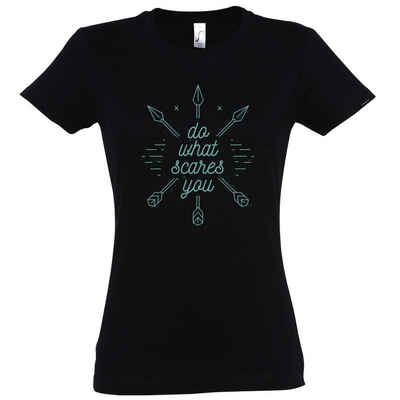 Youth Designz T-Shirt "Do What Scares You" Damen Shirt mit trendigem Frontprint