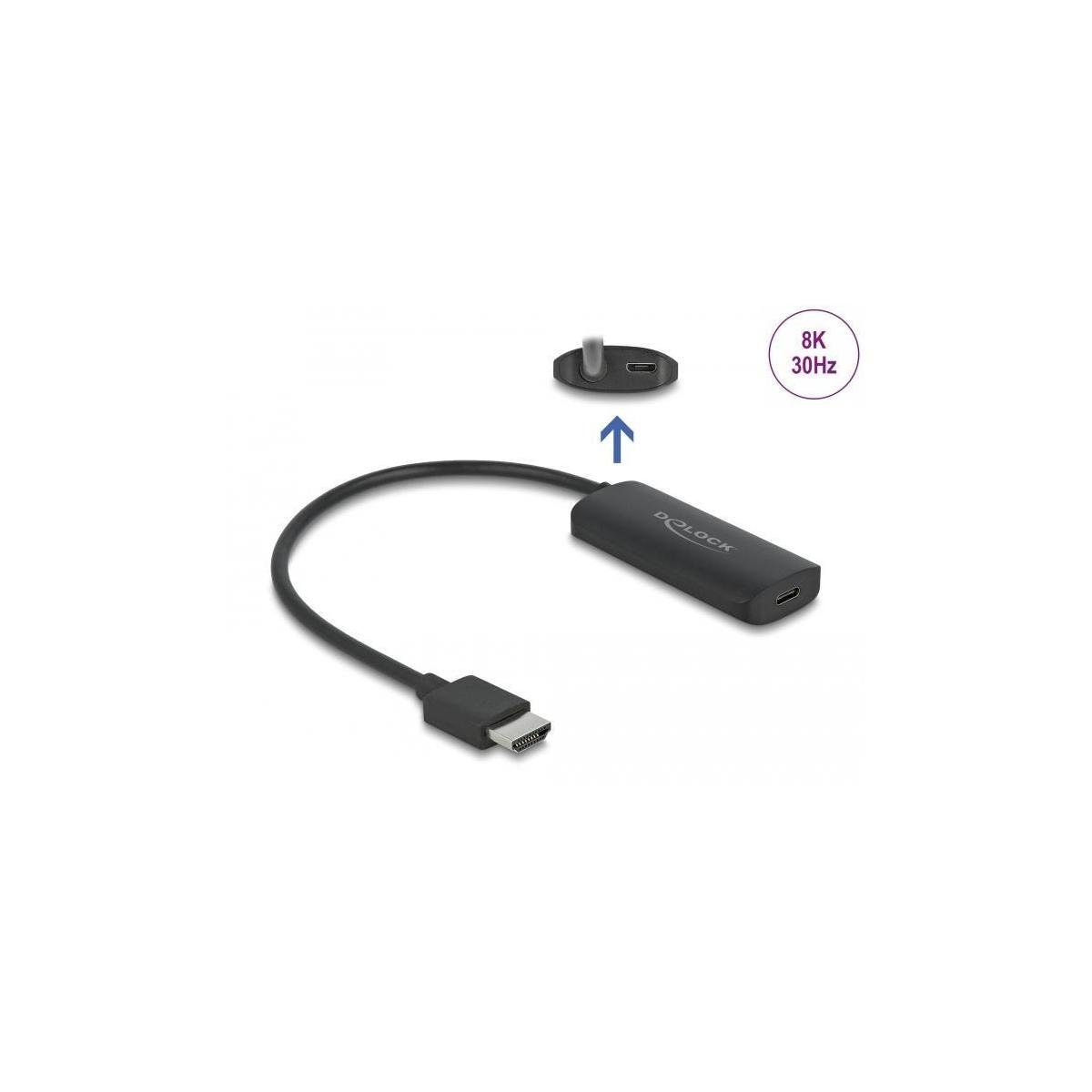 Delock Adapter HDMI-A Stecker zu Computer-Kabel, Type-C USB (DP Mode) HDMI 8K HDMI, Alt Buchse
