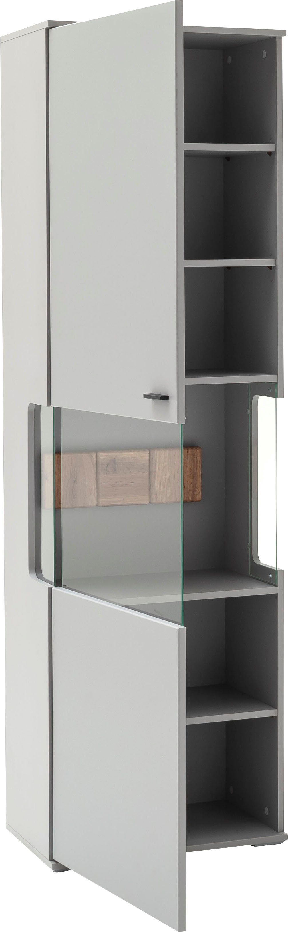 furniture moderne Grau, MCA Wohnwand mit wahlweise Zadar, Arktis (3-St), Beleuchtung Wohnwandkombination in