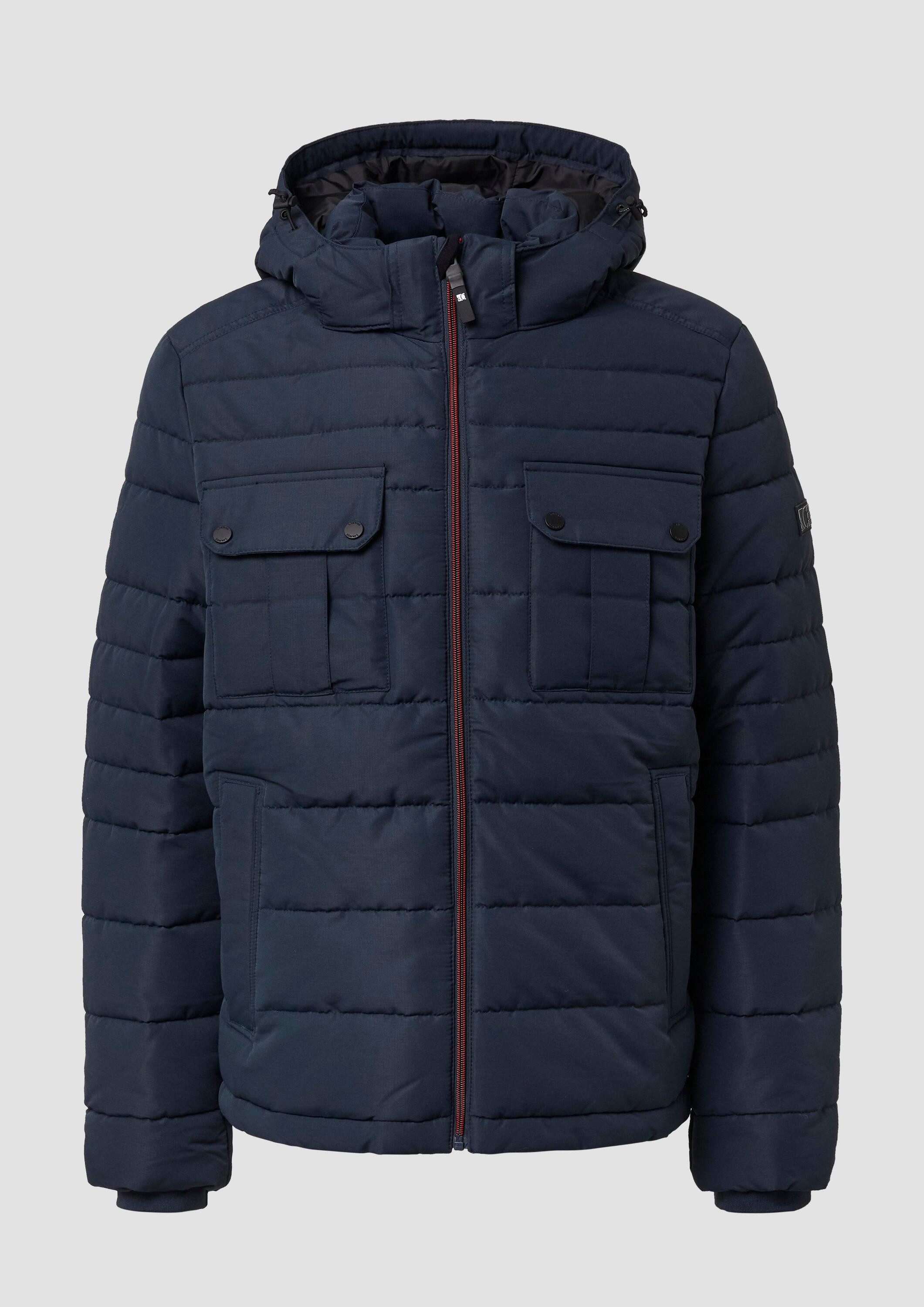 s.Oliver Winterjacke Outdoor-Jacke Sportive Puffer-Jacke mit abnehmbarer Kapuze