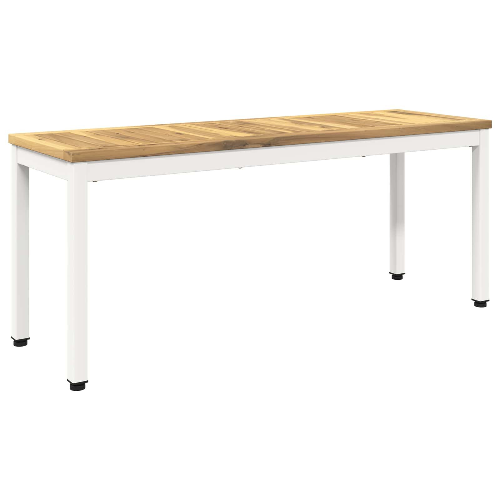 vidaXL Gartenbank Gartenbank 108,5 x 35 x 45 cm Massivholz Weiß (1-St)