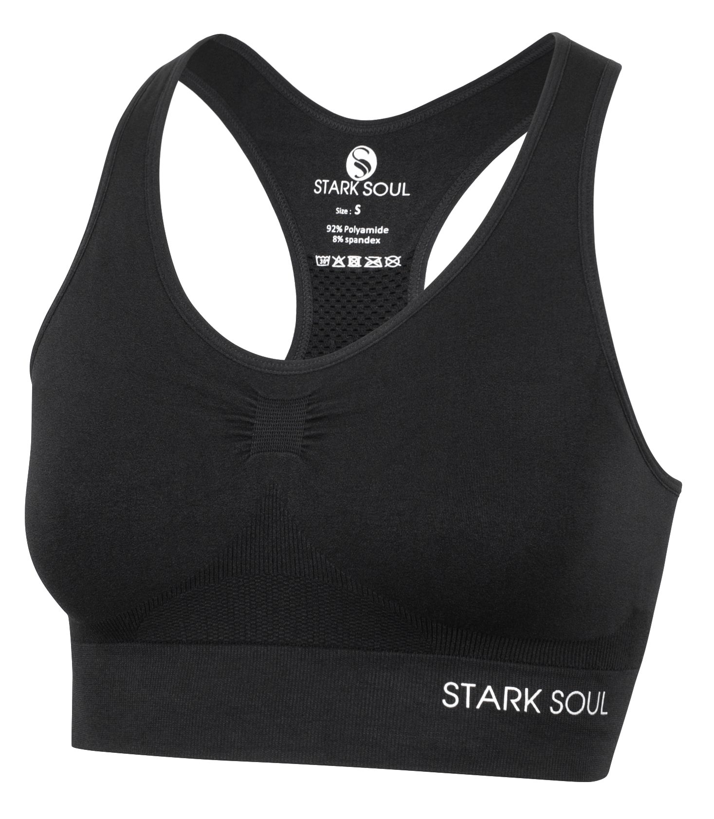 Stark Soul® Sport-BH Bra Light Support - Sport BH, doppellagig, für Damen Doppellagiges Material Schwarz