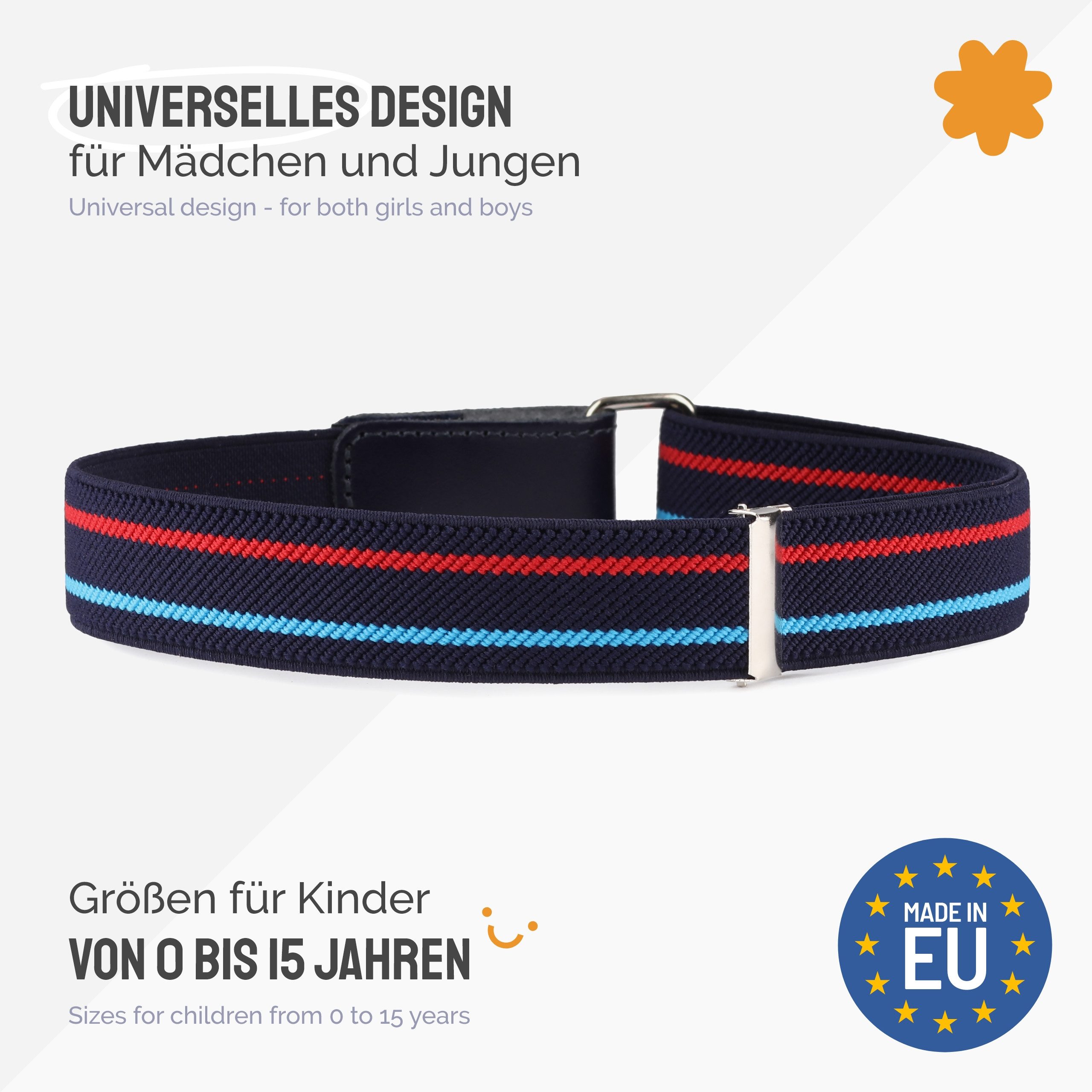 Ladeheid Stoffgürtel Kinder Gürtel Elastik-Gürtel 1-12 Jahre 34-90 cm P15 (1-St) – Bild 3 von 5